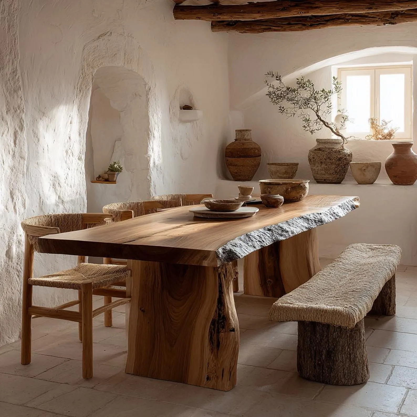 Live Edge Dining Table Solid Wood Walnut Wood Handcrafted Modern Kitchen Dining Room Table Decor Home Gift