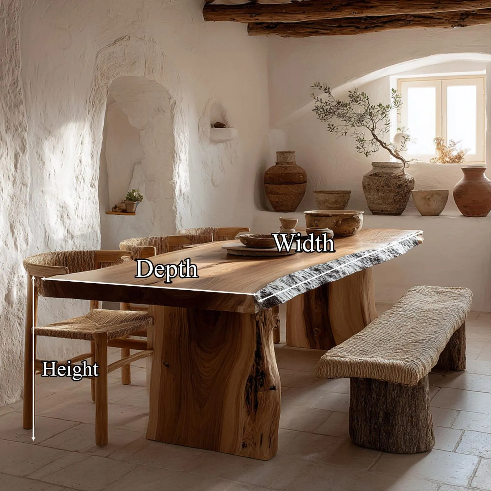 Live Edge Dining Table Solid Wood Walnut Wood Handcrafted Modern Kitchen Dining Room Table Decor Home Gift - Image 5