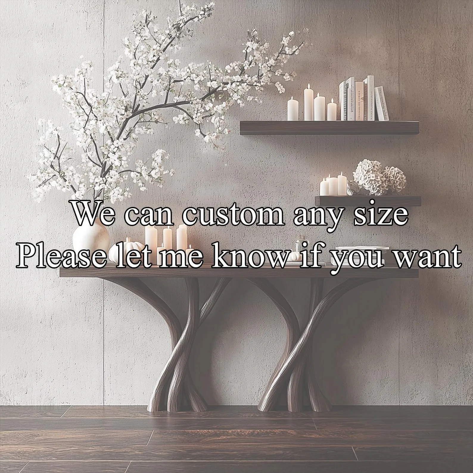 Handmade Organic Sculptural Console Table Solid Natural Wood, Modern Rustic Entryway Furniture Hallway Entry or Living Room Gift - Image 4