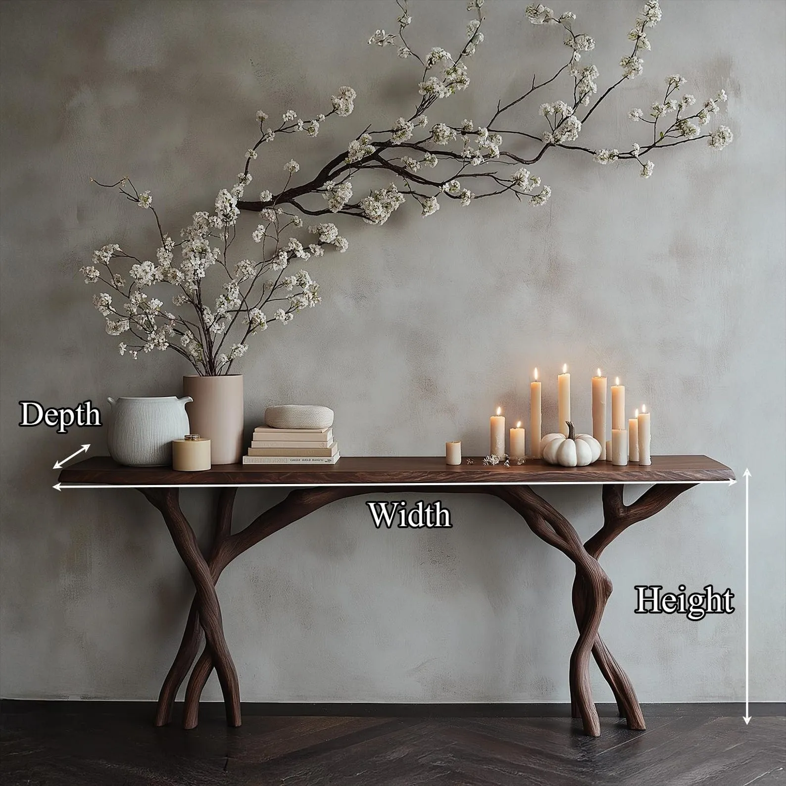 Driftwood console table live edge top handmade entryway table organic modern hallway furniture rustic natural wood decor gift - Image 2