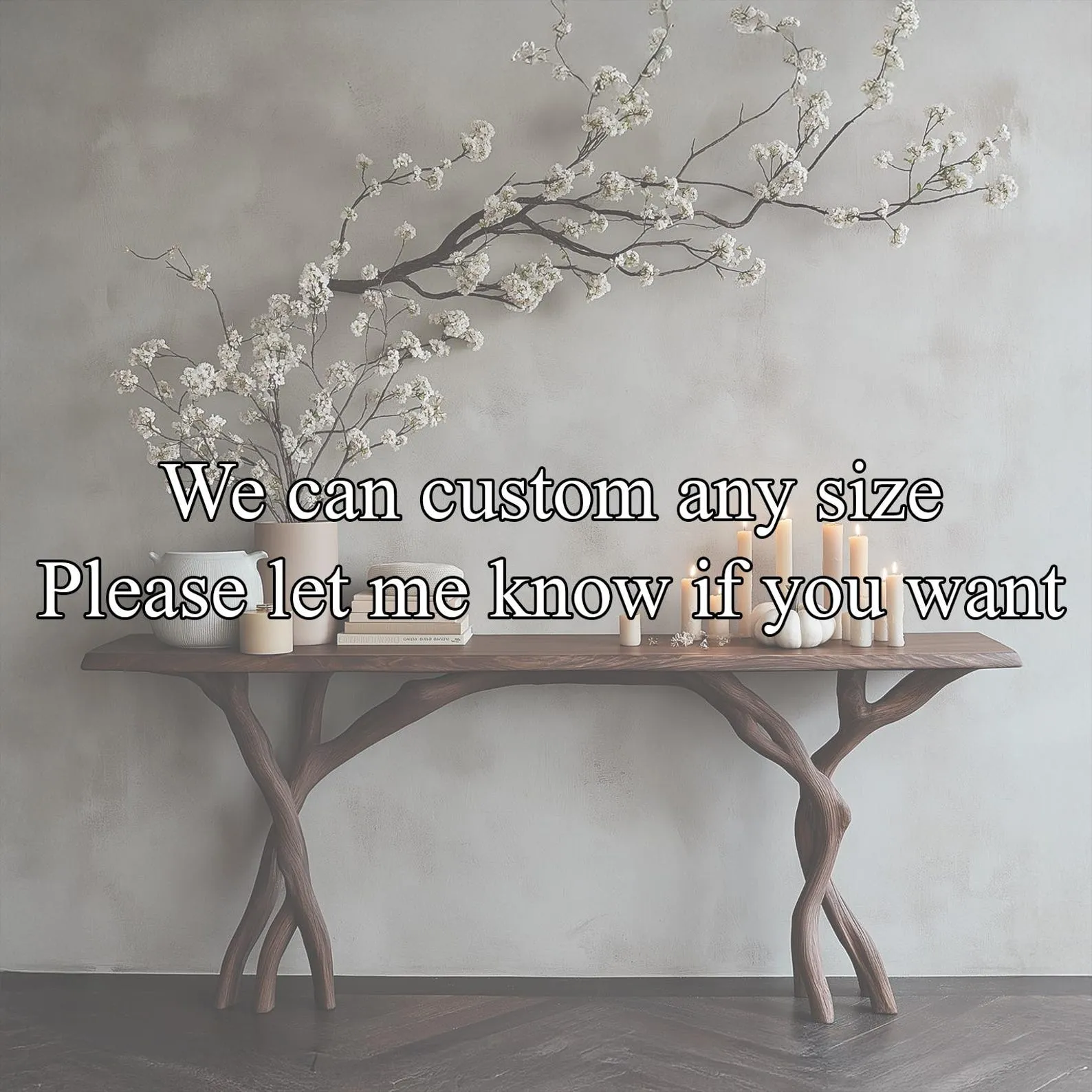 Driftwood console table live edge top handmade entryway table organic modern hallway furniture rustic natural wood decor gift - Image 3