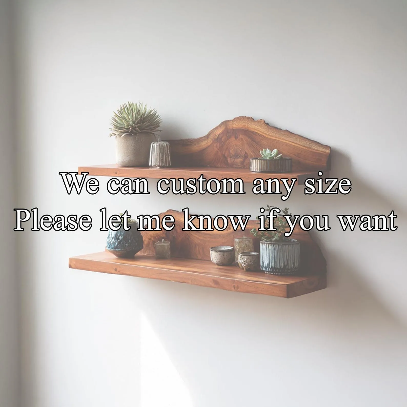 Live Edge Floating Shelf Custom Wood Shelves Rustic Wall Decor Plant Shelf Bookshelves Display Shelf Gift - Image 3