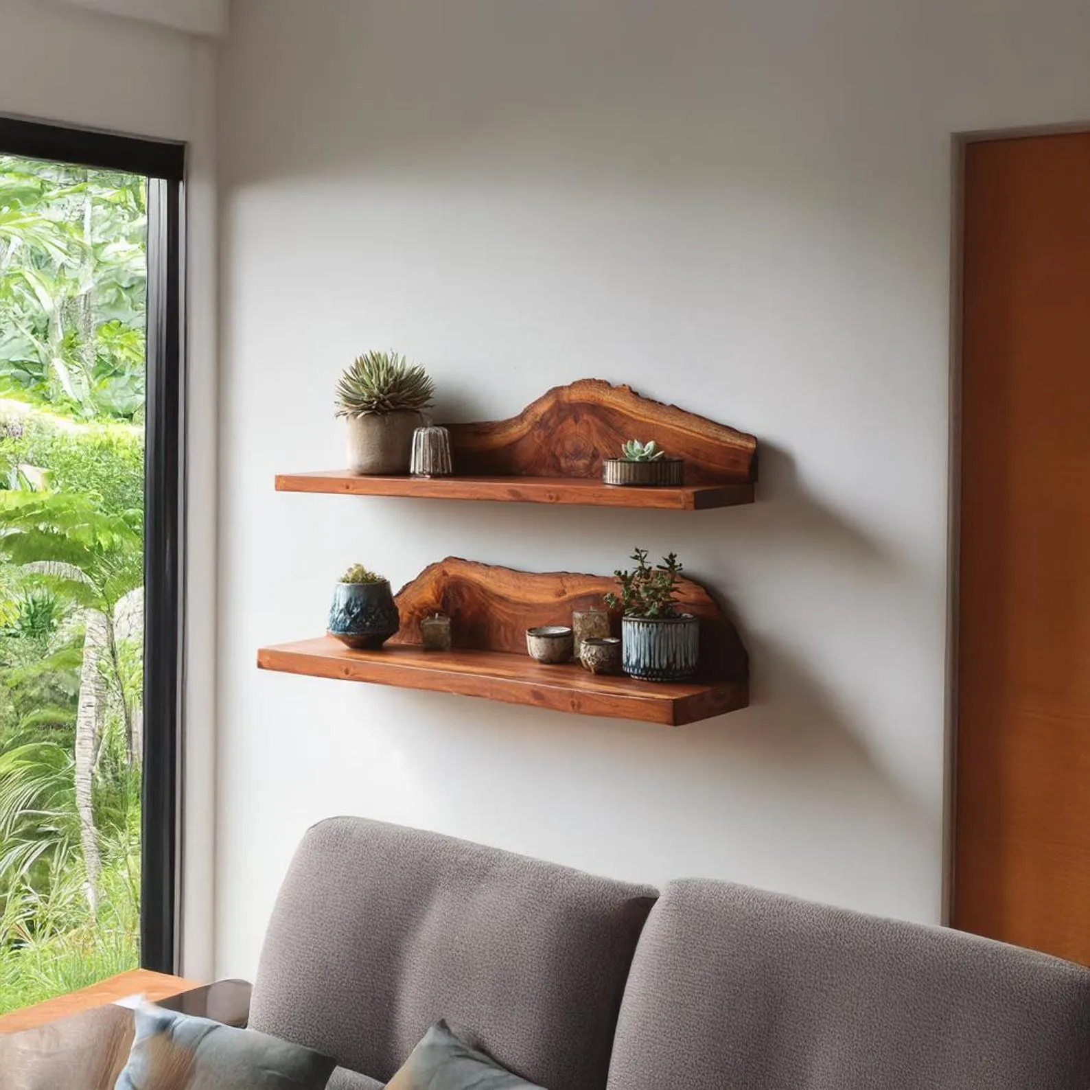 Live Edge Floating Shelf Custom Wood Shelves Rustic Wall Decor Plant Shelf Bookshelves Display Shelf Gift - Image 4