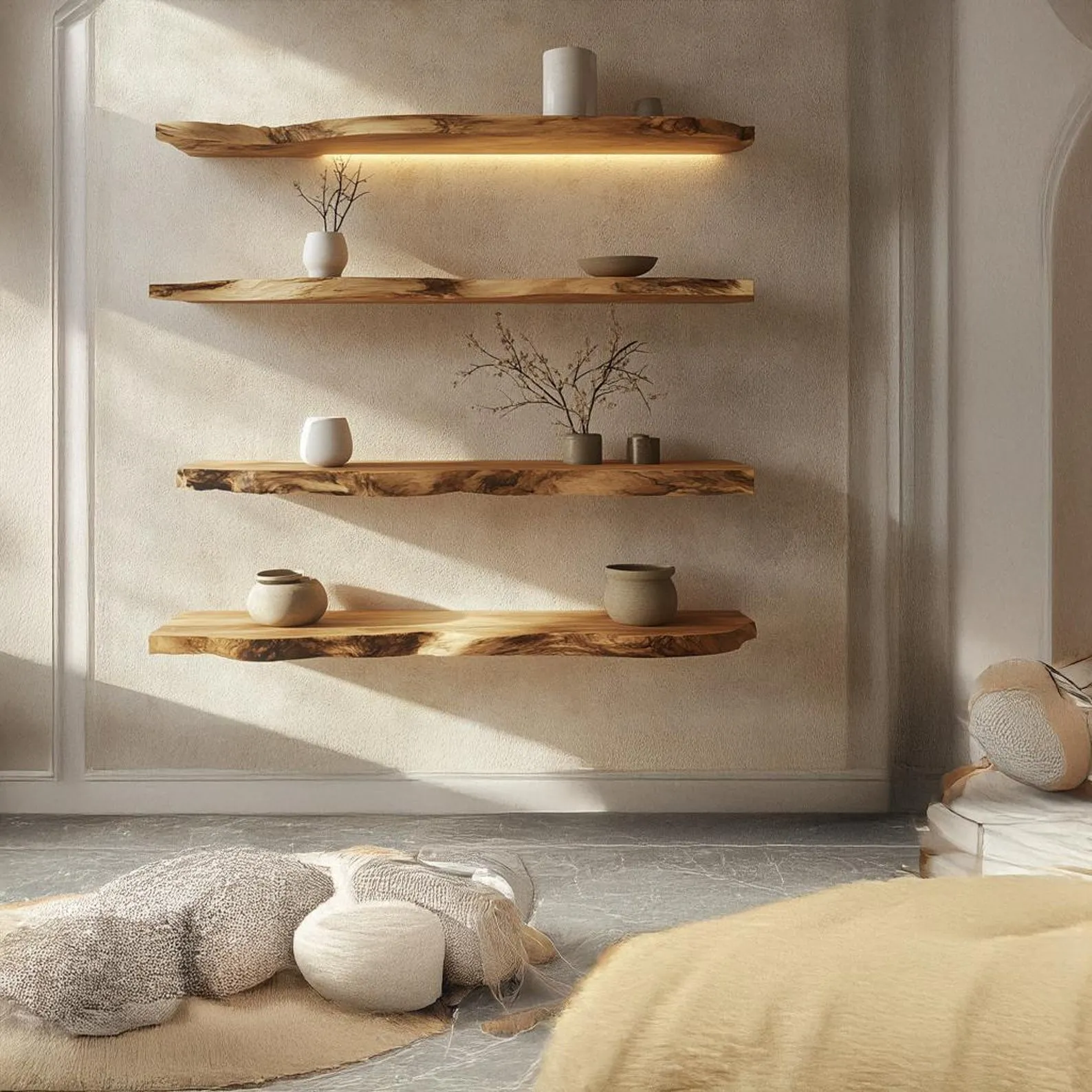 Live Edge Floating Shelf Custom Wood Shelves Rustic Wall Decor Plant Shelf Bookshelves Display Shelf - Image 2