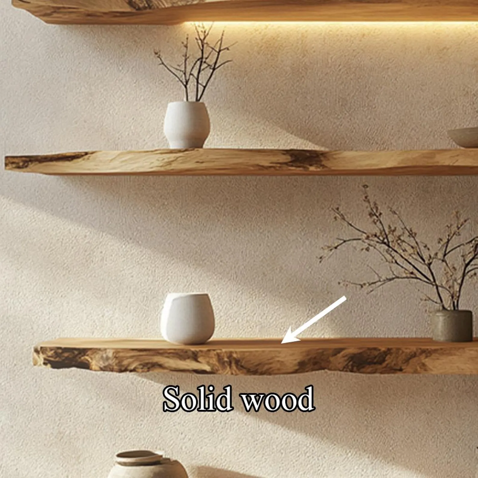 Live Edge Floating Shelf Custom Wood Shelves Rustic Wall Decor Plant Shelf Bookshelves Display Shelf - Image 4