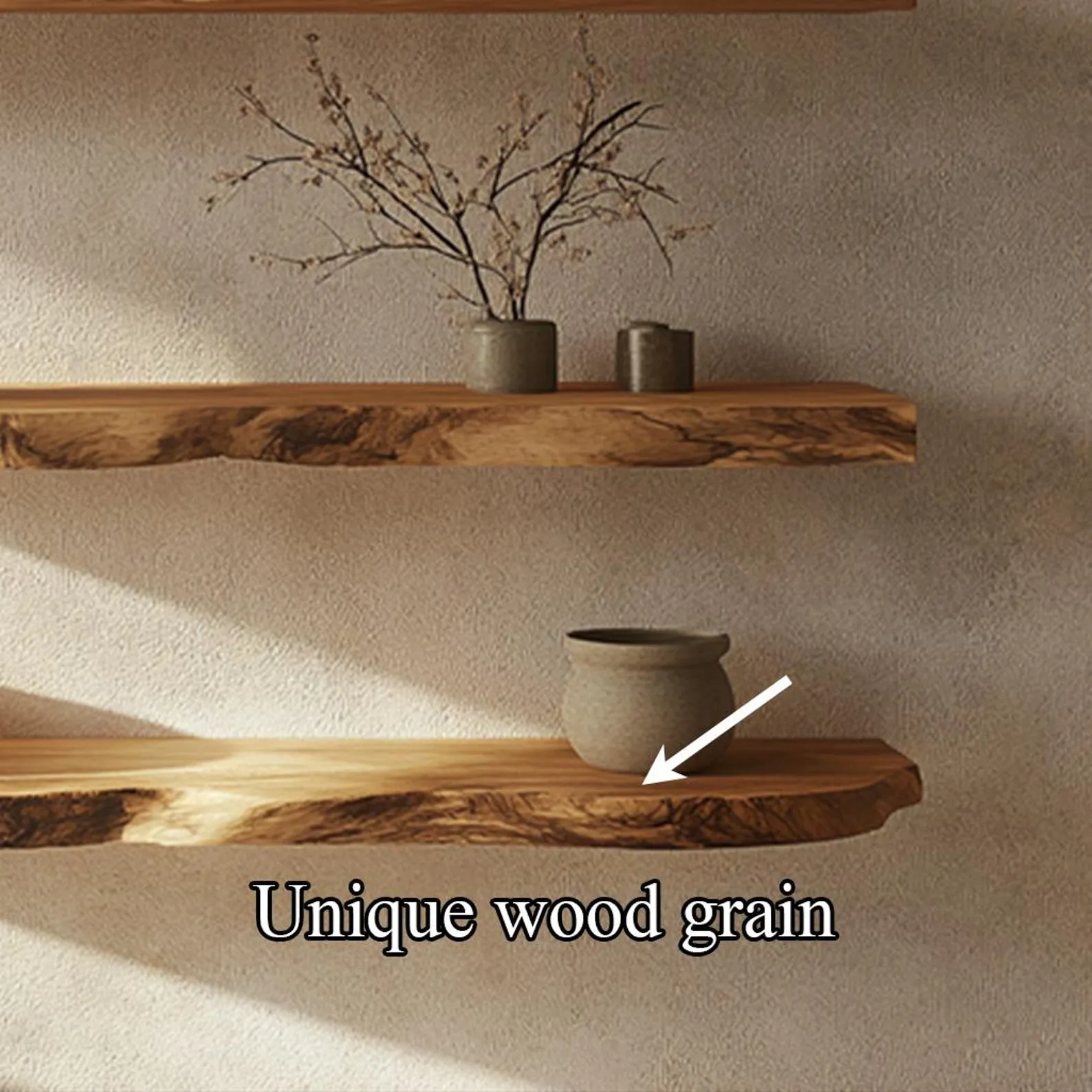 Live Edge Floating Shelf Custom Wood Shelves Rustic Wall Decor Plant Shelf Bookshelves Display Shelf - Image 5