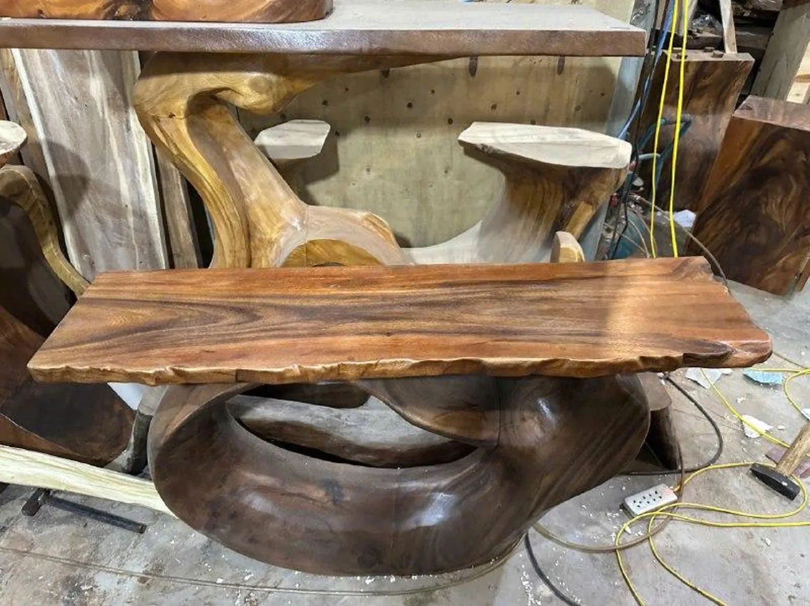 Rustic Live Edge Wooden Vanity Set with Mirror, Wooden Console Table Set, Handmade Driftwood Console Table for Bathroom or Entryway - Image 2