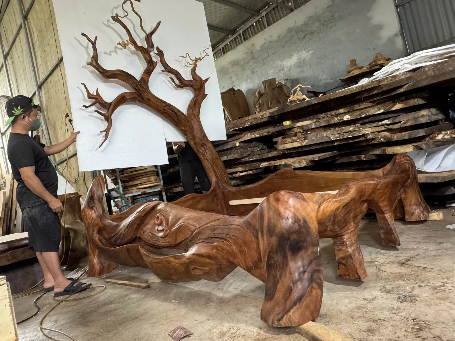 Wooden Bed Frame Custom Wood Bed Frame Queen/King Size Rustic Bed Frame Custom Wood Furniture Home Decor Gifts - Image 3