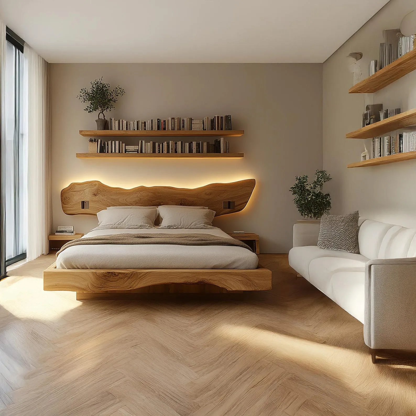 Wooden Bed Frame Custom Wood Bed Frame Queen/King Size Rustic Bed Frame Custom Wood Furniture Home Decor Gifts - Image 7