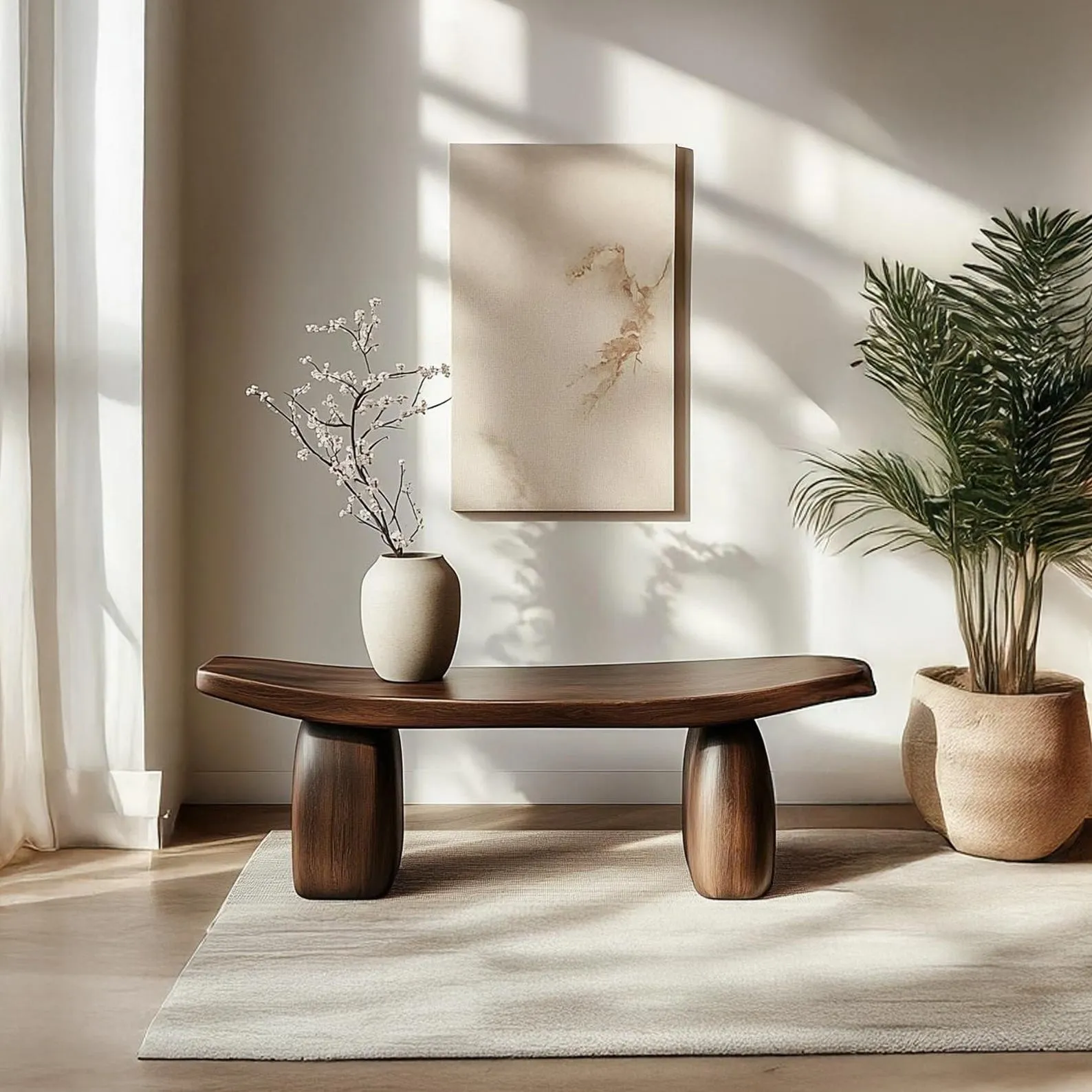 Handmade Wood Chair Rustic Vintage Design Natural Wood Chair Minimalist Wooden Chair Decor Home Gifts