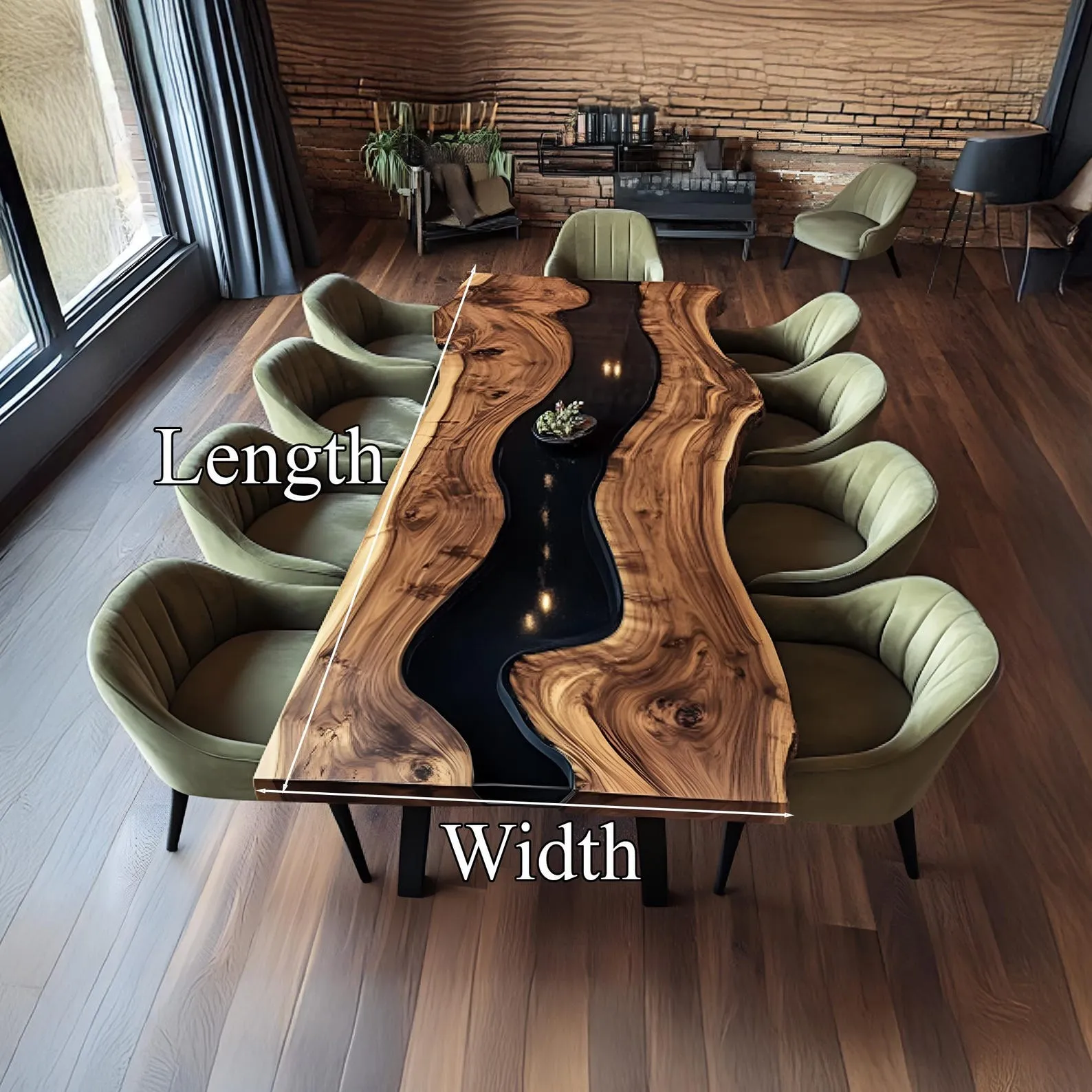 Unique Epoxy Dining Table Handmade Assembly and Disassemble Made from Solid Wood with Unique Wood Grain Home Decor Gift Set - Image 5