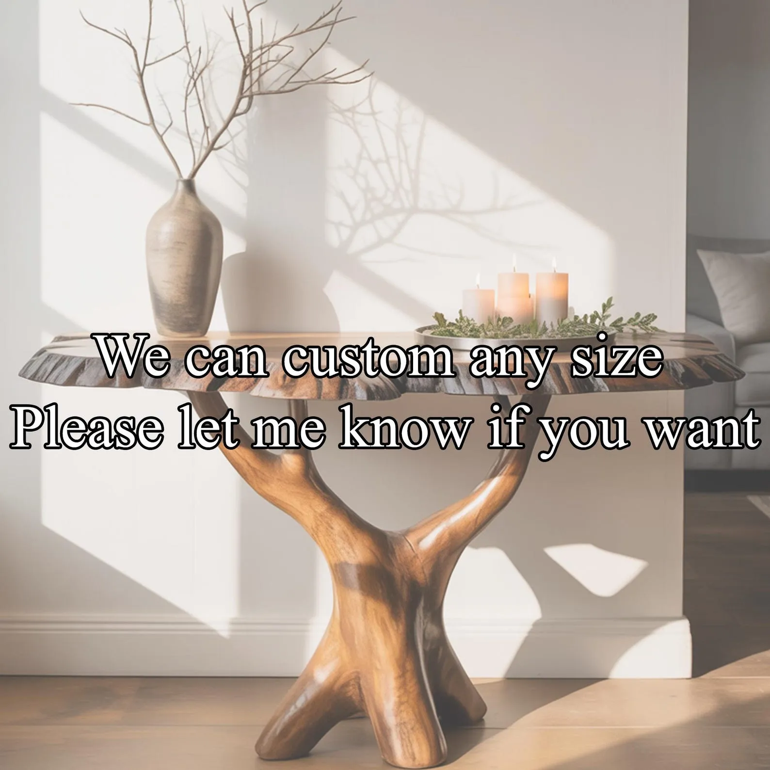 Rustic console table console table side table farmhouse table top solid wood handmade furniture decor living room table gift - Image 3