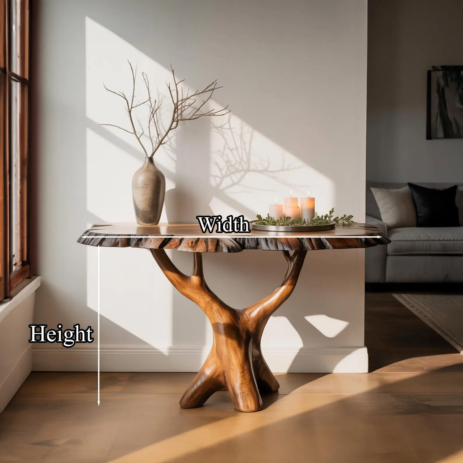 Rustic console table console table side table farmhouse table top solid wood handmade furniture decor living room table gift - Image 4