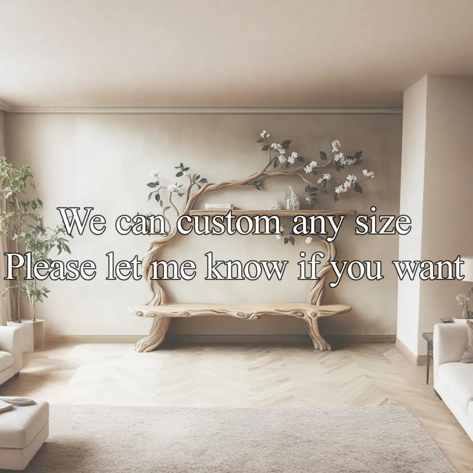 Rustic tree branch bookshelf wood sculpture live edge shelf wood art handmade furniture bookcase wall decor home gift her - Image 5