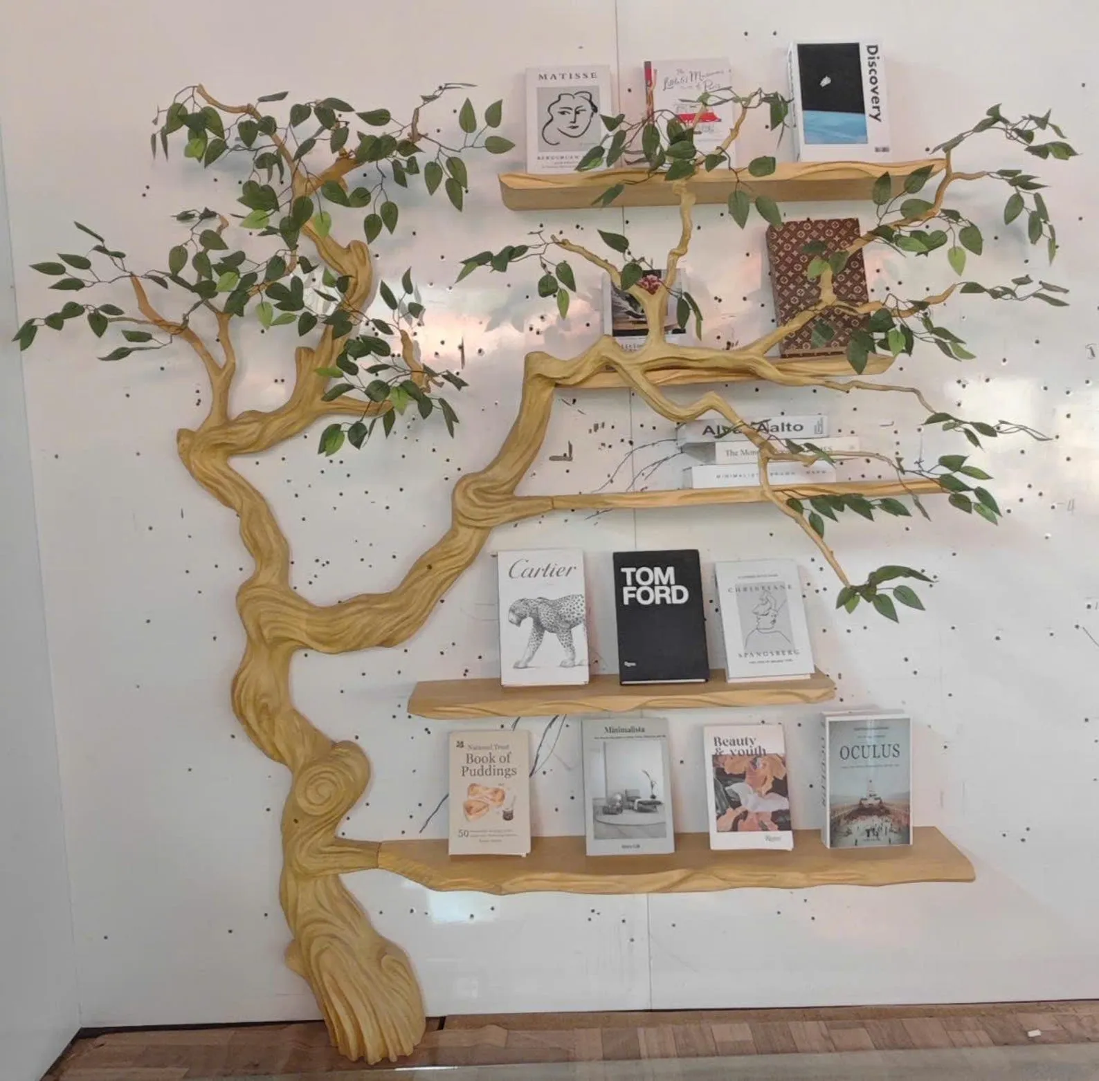 Rustic tree branch bookshelf wood sculpture live edge shelf wood art handmade furniture bookcase wall decor home gift her - Image 8