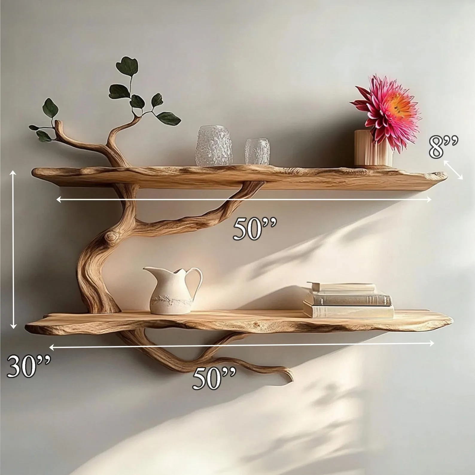 Custom handmade unique floating book shelf solid wood floating shelf bookcase book rack for wall housewarming gift her - Image 3