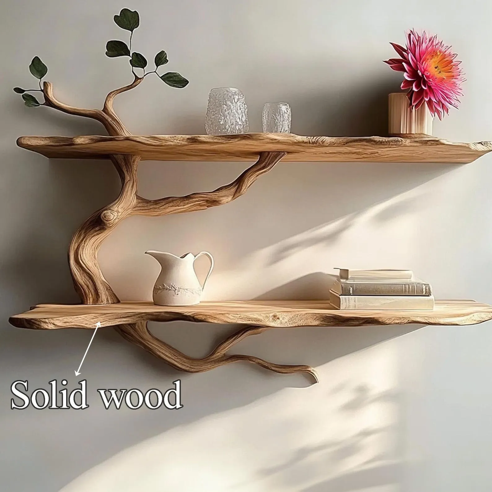 Custom handmade unique floating book shelf solid wood floating shelf bookcase book rack for wall housewarming gift her - Image 4
