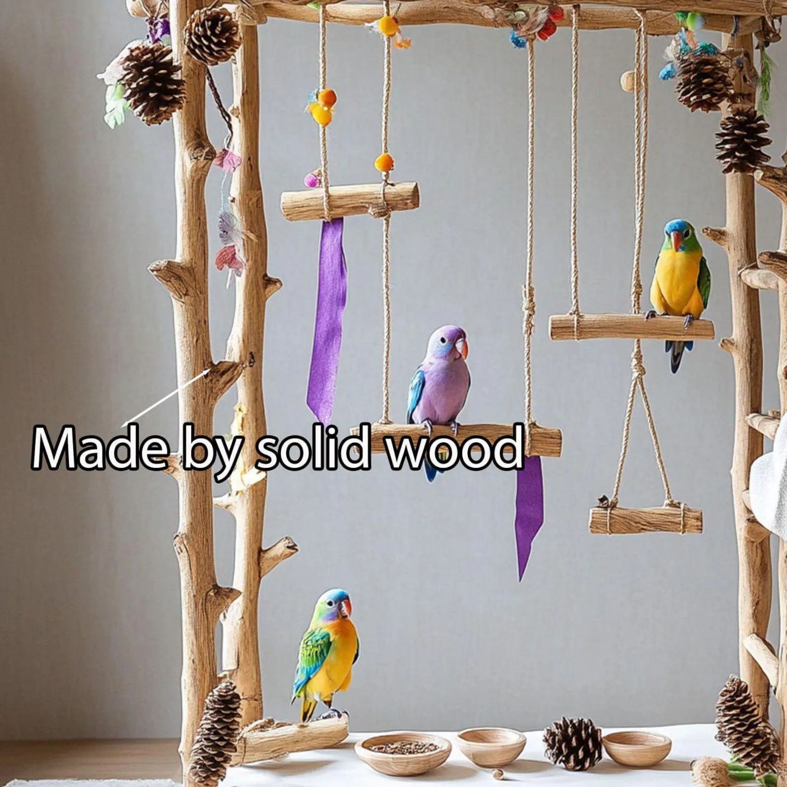 Custom Display Shelves Parrot Solid Wood Handmade Unique Wood Grain Shelf Decor Wood Shelf Standing Home Decor Parrot Gift - Image 6