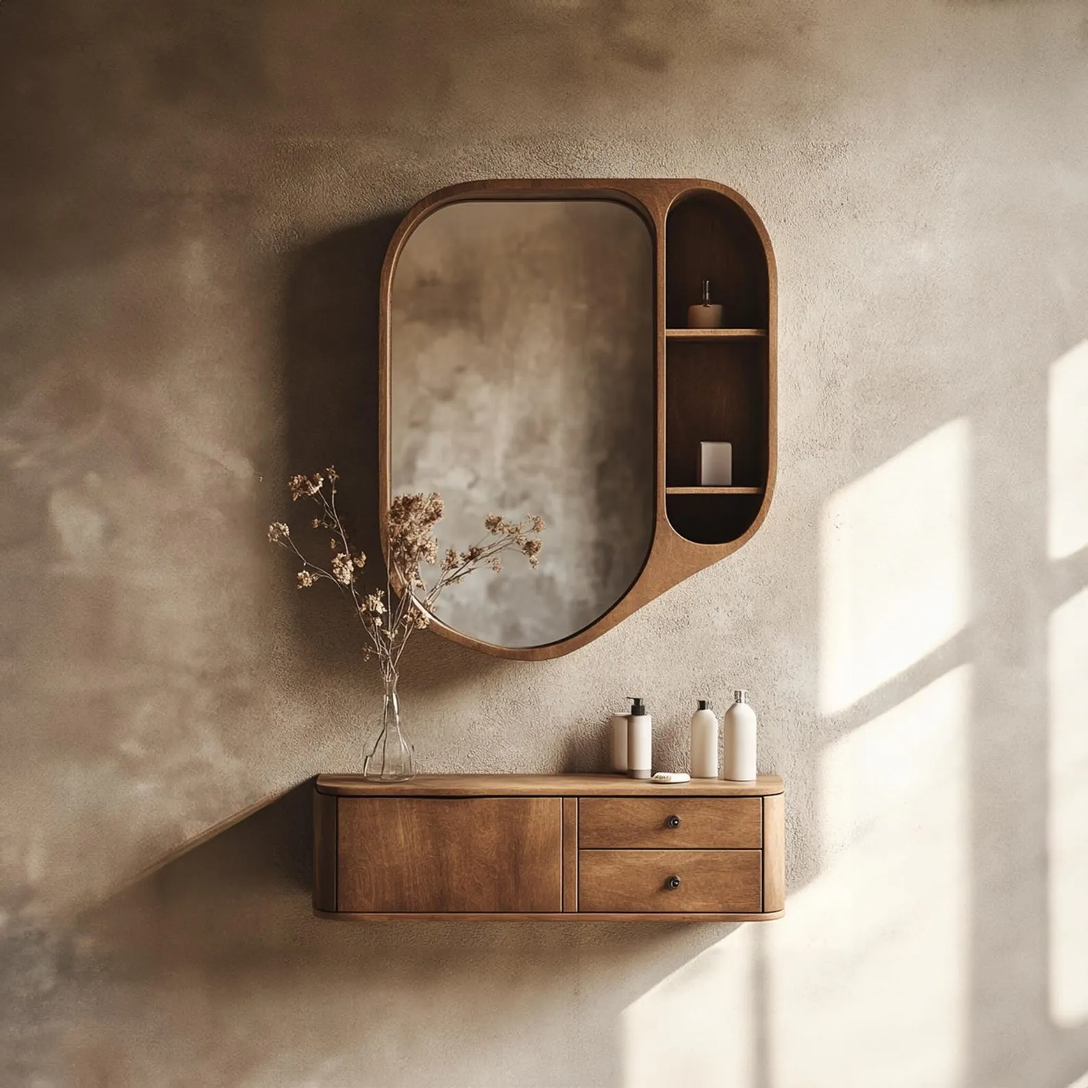 Rustic bathroom vanity vintage vanity mirror frame wall bathroom wall decor cabinet storage cabinet home improvement gift her