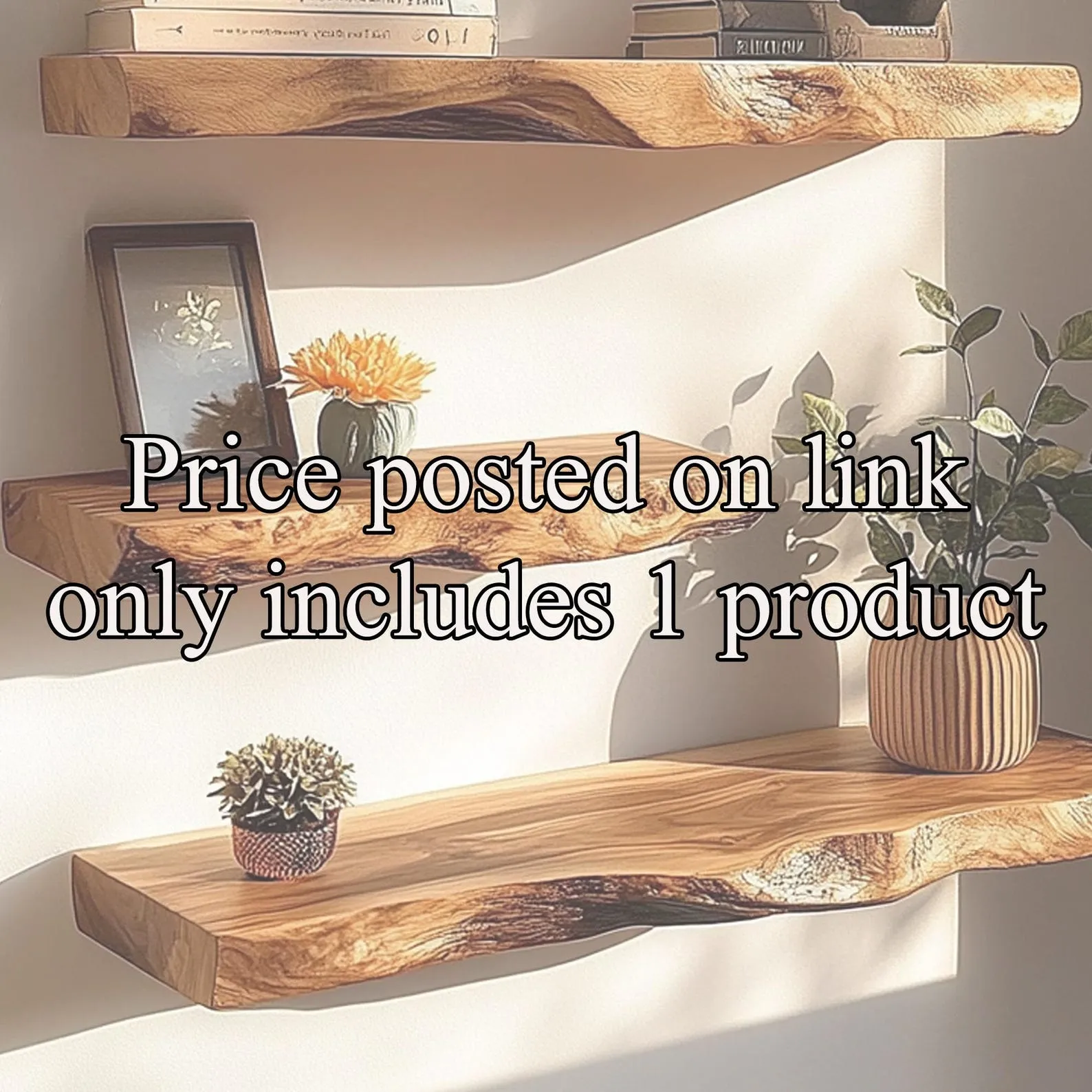 Rustic Floating Corner Wall Shelves Aquarium Decoration Live Edge Floating Shelves Wooden Floating Shelves Home Decor Living Room - Image 2