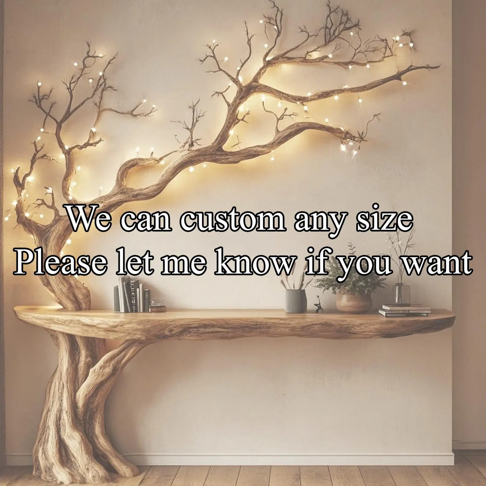 Narrow floating live edge side table with Live edge table entryway Table farmhouse console table handmade rustic natural wood decor home - Image 3