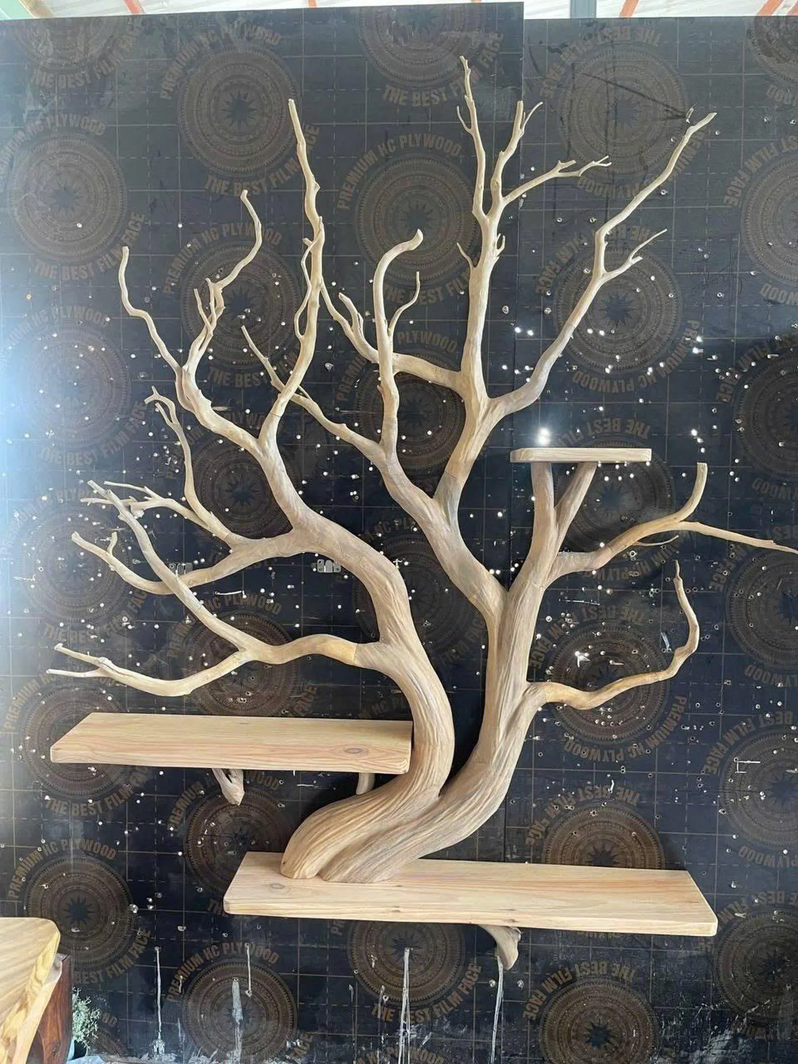 Custom Handmade Rustic Wooden Bathroom Vanity - Farmhouse Style Sink Shelf with Live Edge Reclaimed Handcrafted Decor Bathroom - Image 2