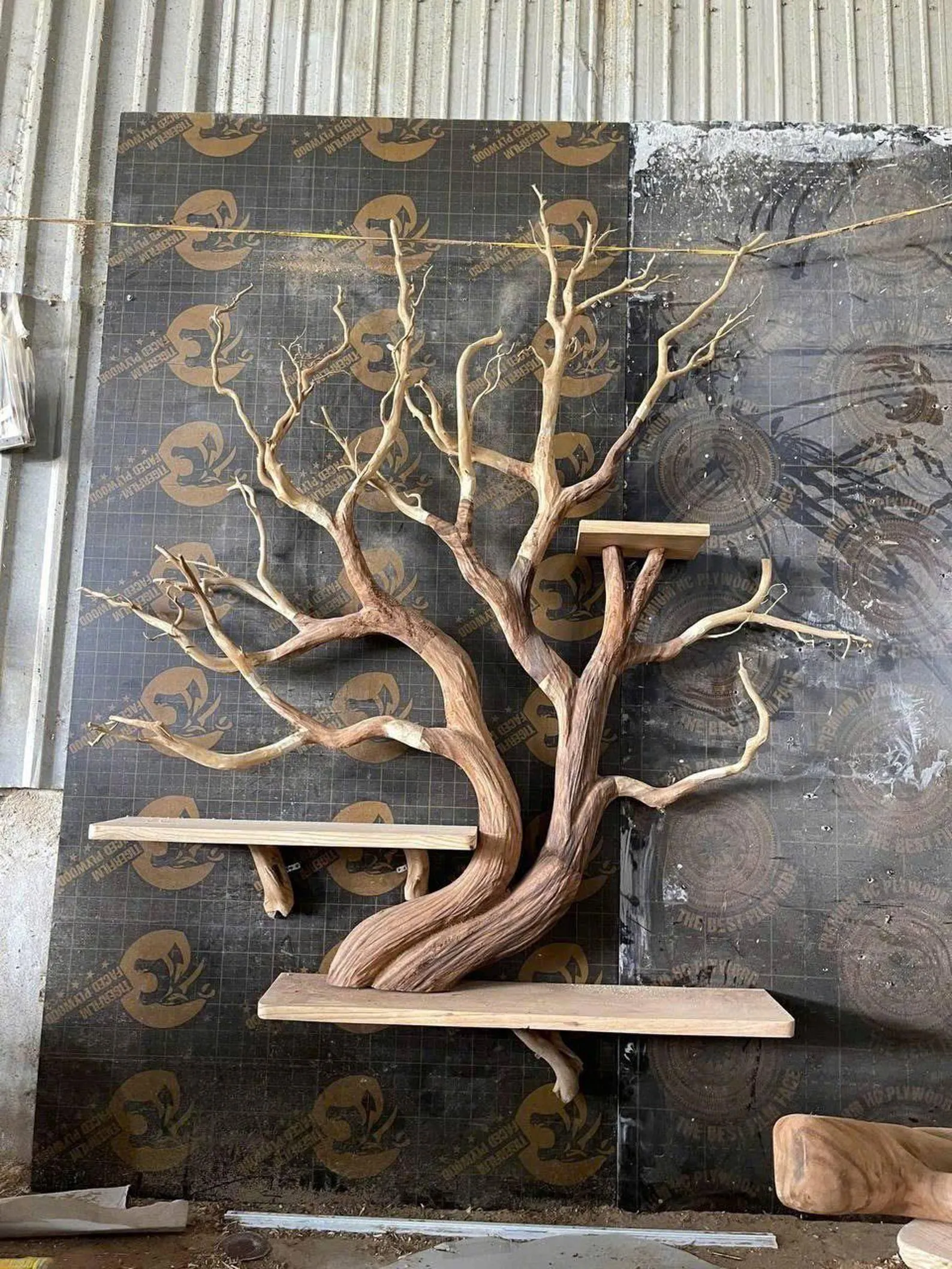 Custom Handmade Rustic Wooden Bathroom Vanity - Farmhouse Style Sink Shelf with Live Edge Reclaimed Handcrafted Decor Bathroom - Image 3