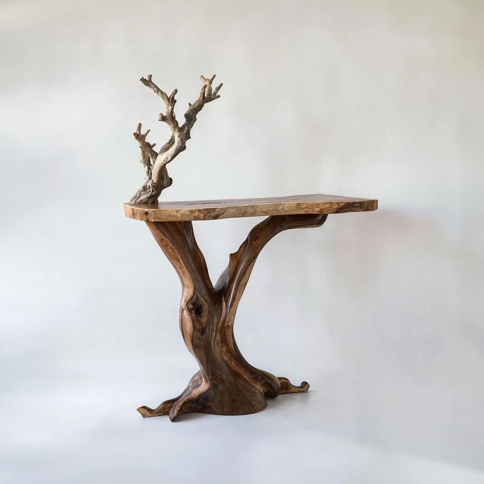 Rustic console table unique solid wood table mid century entry table black walnut console table farmhouse decor handmade furniture