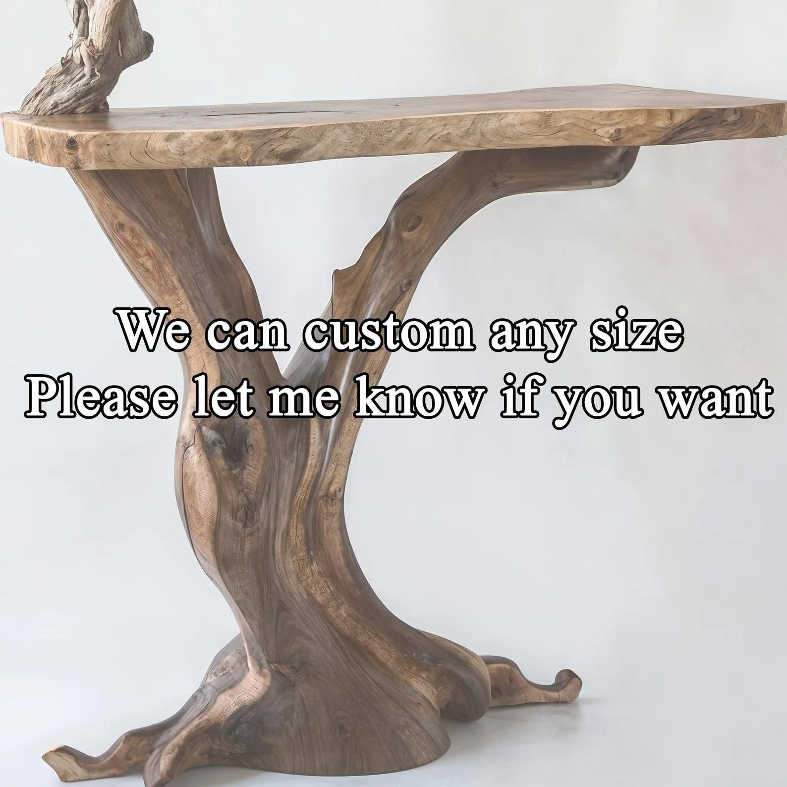 Rustic console table unique solid wood table mid century entry table black walnut console table farmhouse decor handmade furniture - Image 7