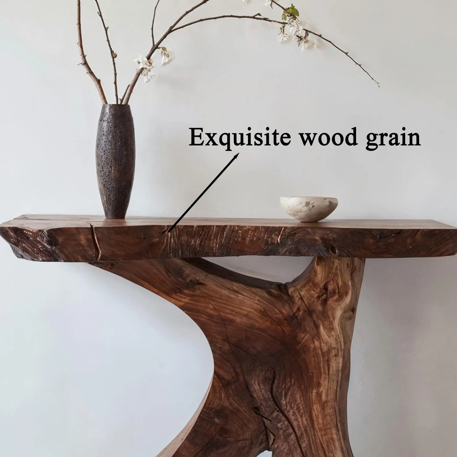 Wood console table farmhouse handmade rustic natural console table live edge entryway table console furniture narrow rustic side table - Image 2