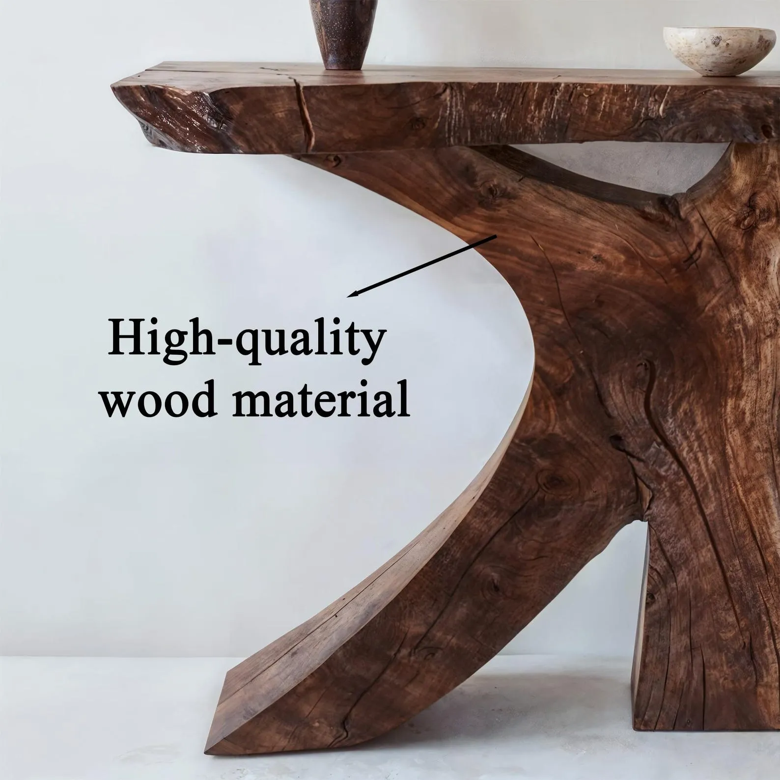 Wood console table farmhouse handmade rustic natural console table live edge entryway table console furniture narrow rustic side table - Image 3