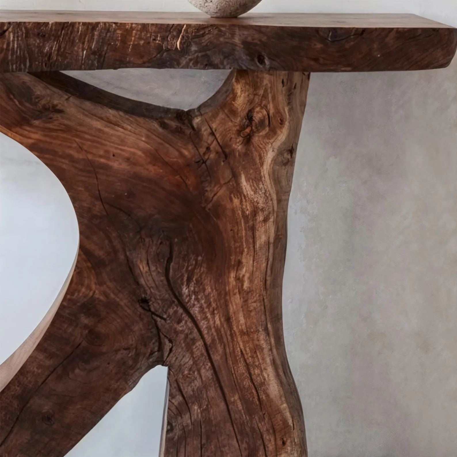 Wood console table farmhouse handmade rustic natural console table live edge entryway table console furniture narrow rustic side table - Image 5