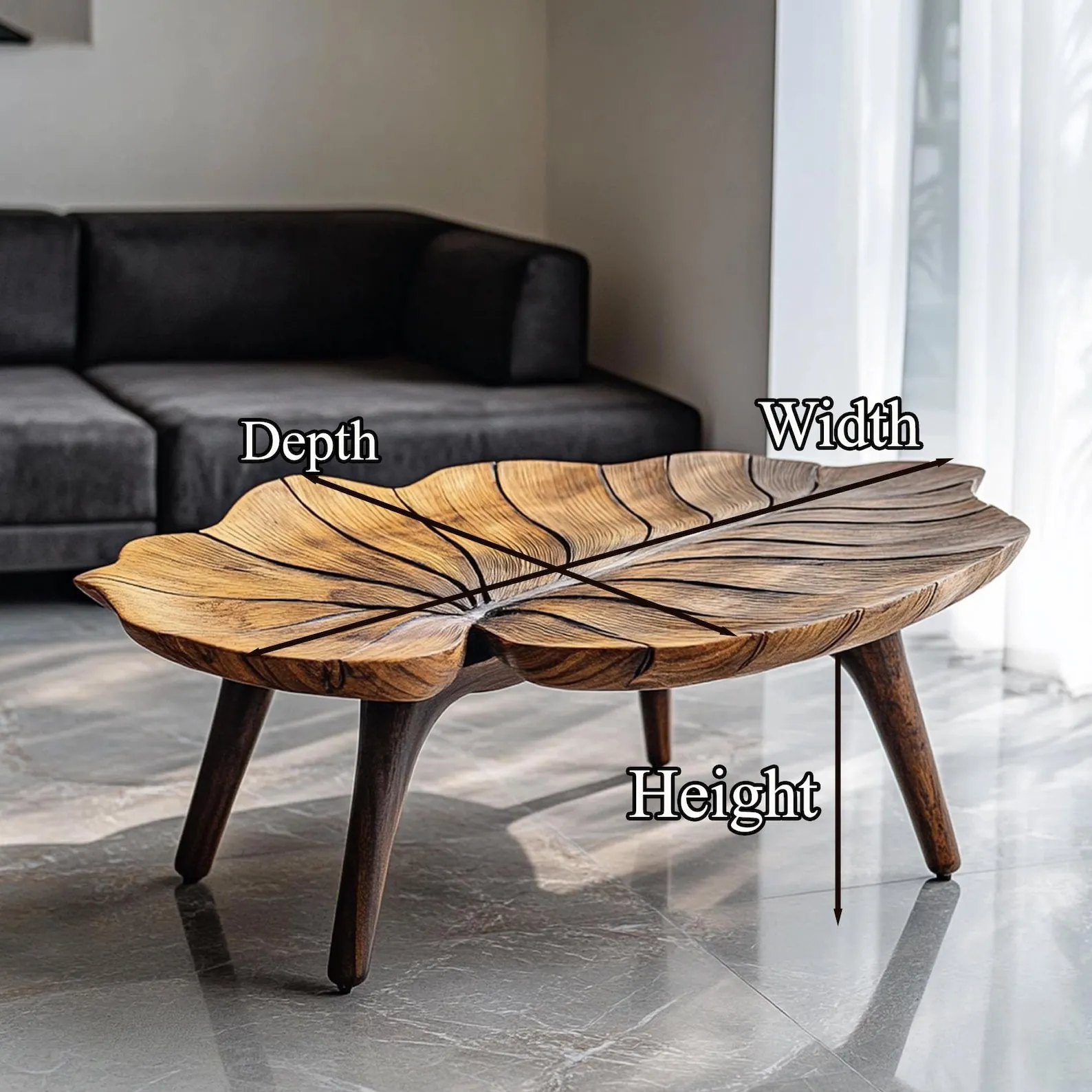 Rustic coffee table modern solid wood coffee table live edge farmhouse table reclaimed wood table living room table living room decor - Image 4
