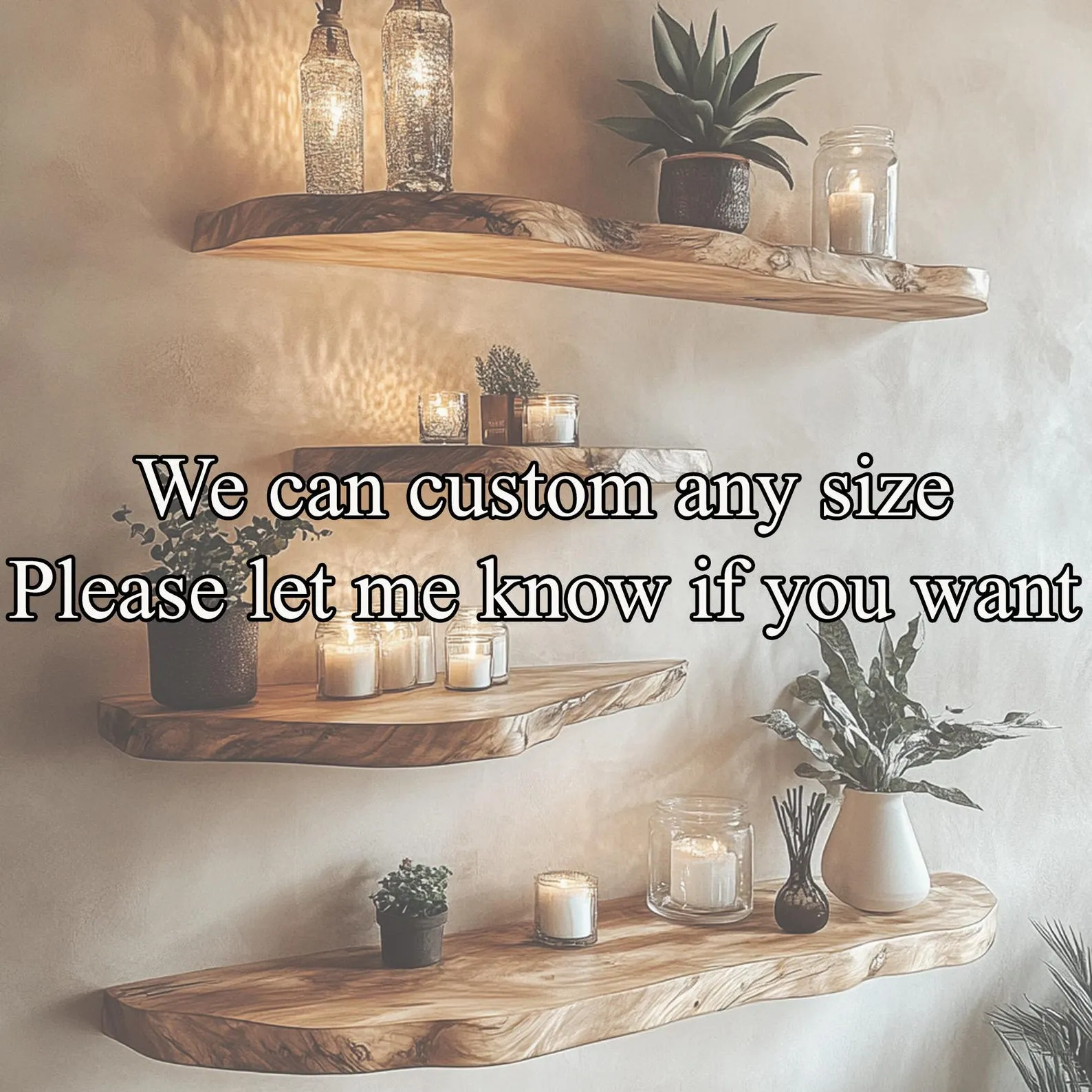 Floating Corner Wall Shelves Aquarium Decoration Live Edge Floating Shelves Wooden Floating Shelves Home Decor Housewarming Gift - Image 6