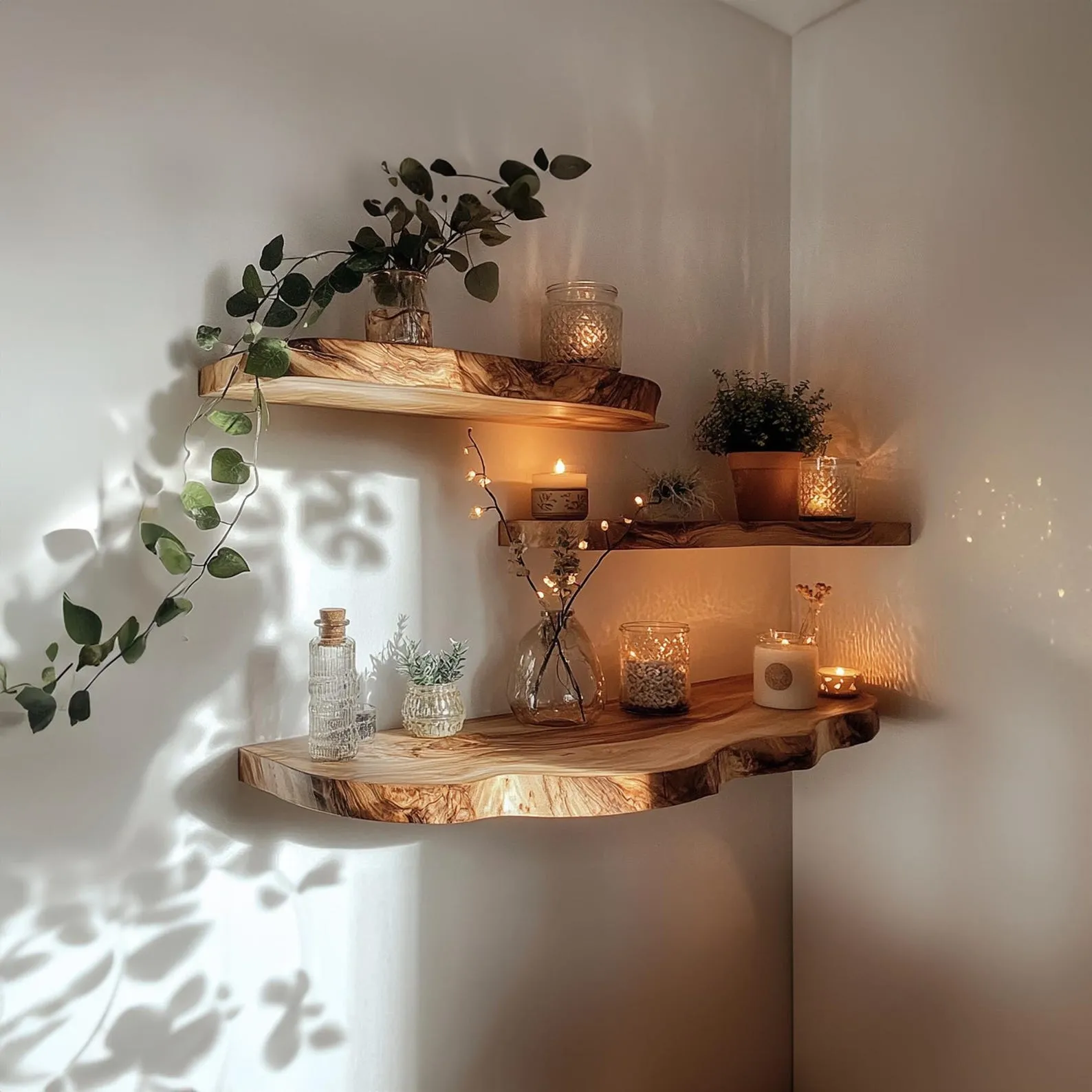 Rustic walnut floating shelves, Custom wood shelves, Floating shelf for Kitchen Bathroom, Oak Kitchen Shelves