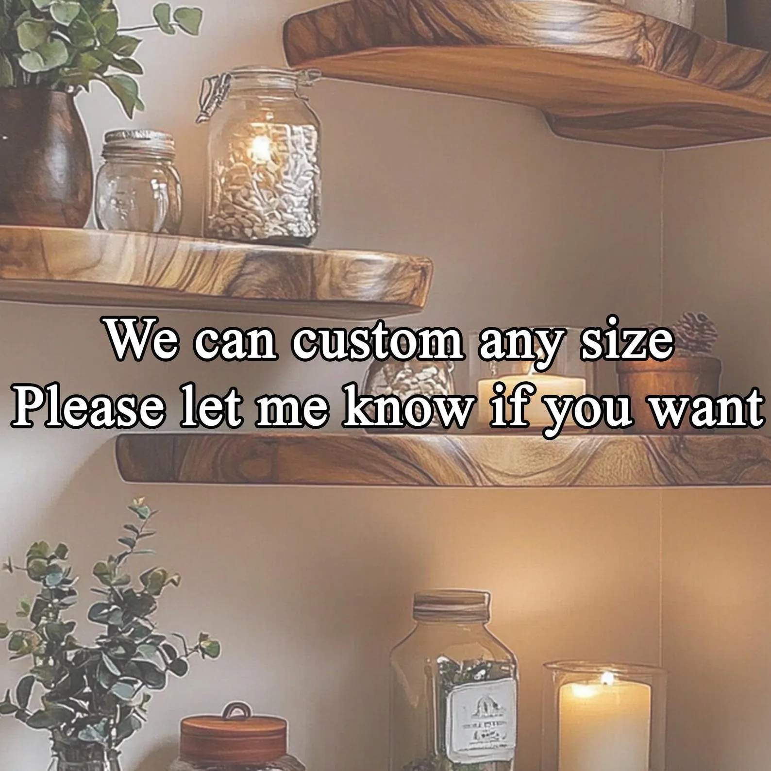 Rustic live edge corner floating shelf, Custom floating shelf home decor, Live edge walnut wooden shelf christmas wall christmas gift - Image 4