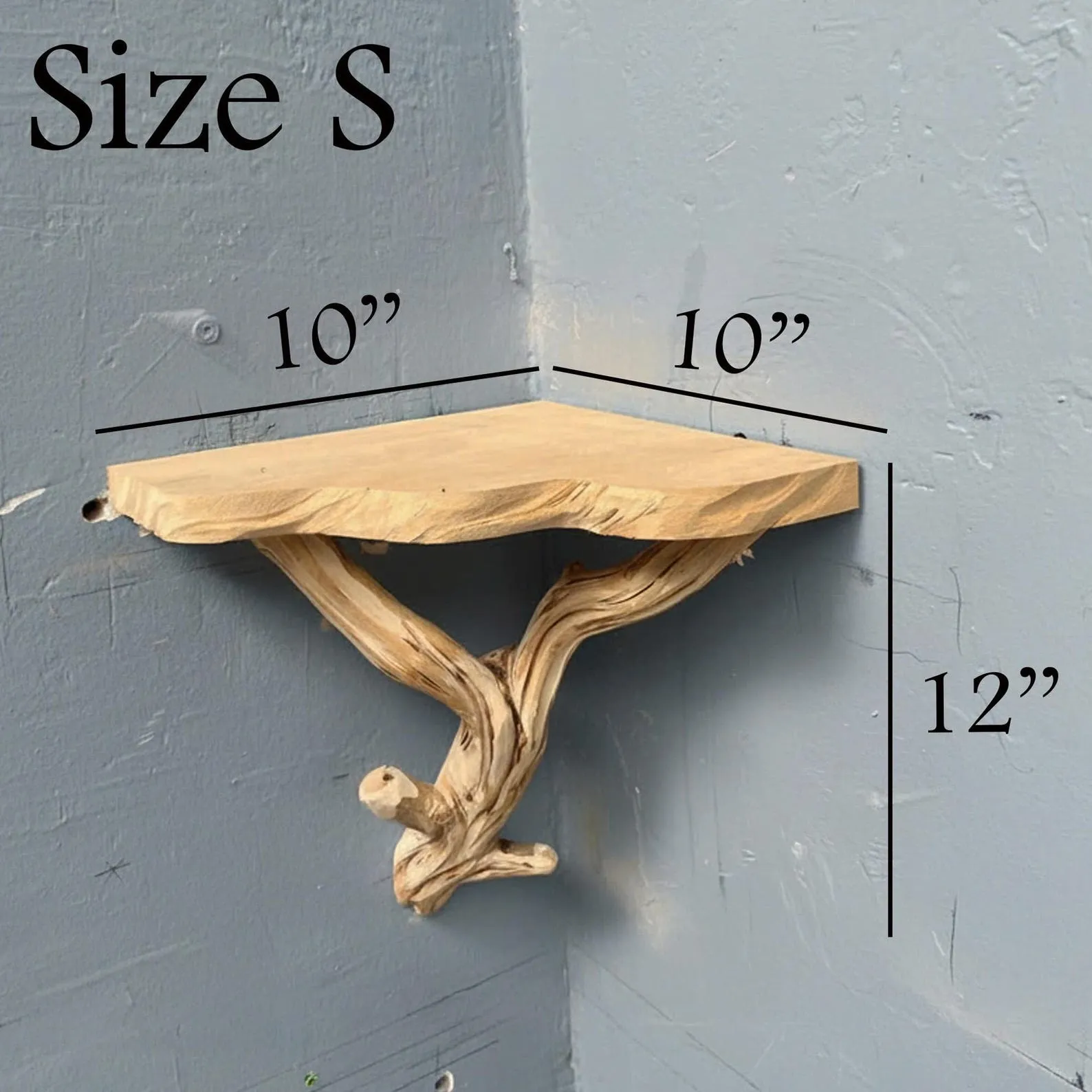 Corner floating shelves wall mounted shelves tree branch hanging shelves handmade reclaimed wood bookcase furniture - Image 10