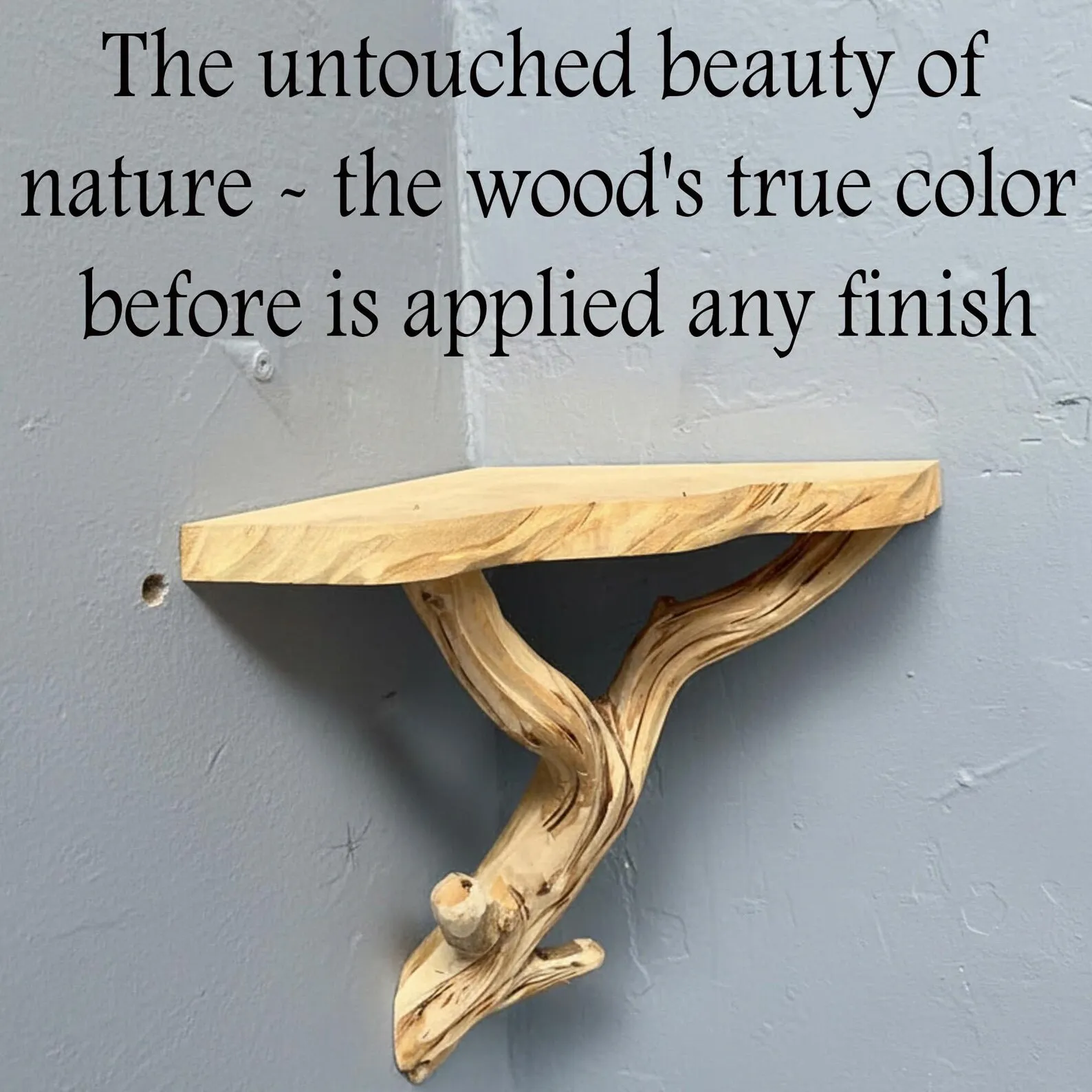 Corner floating shelves wall mounted shelves tree branch hanging shelves handmade reclaimed wood bookcase furniture - Image 3