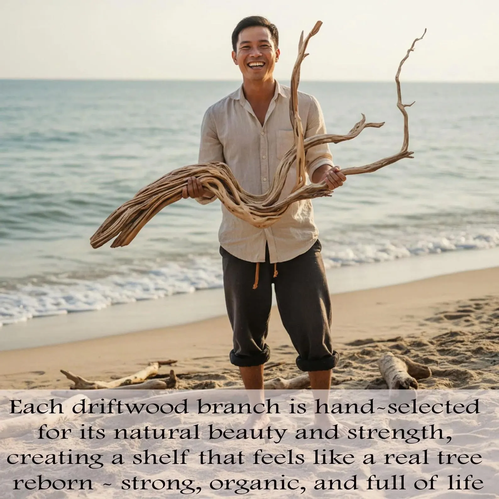 Corner floating shelves wall mounted shelves tree branch hanging shelves handmade reclaimed wood bookcase furniture - Image 5