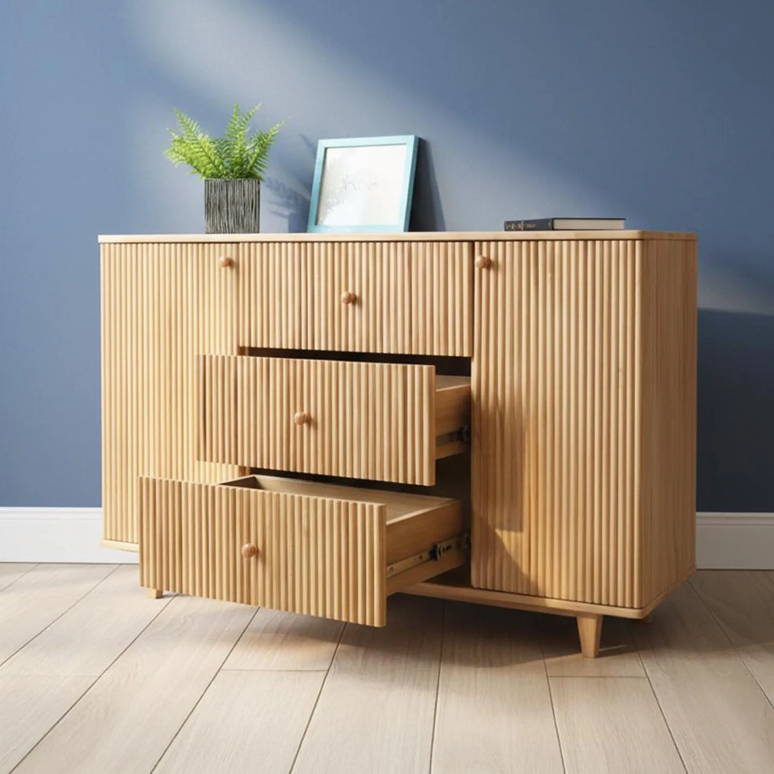 Solid wood dresser cabinet hardware handcrafted upcycled wood sideboard cabinet storage media cabinet for living room bedroom - Image 2