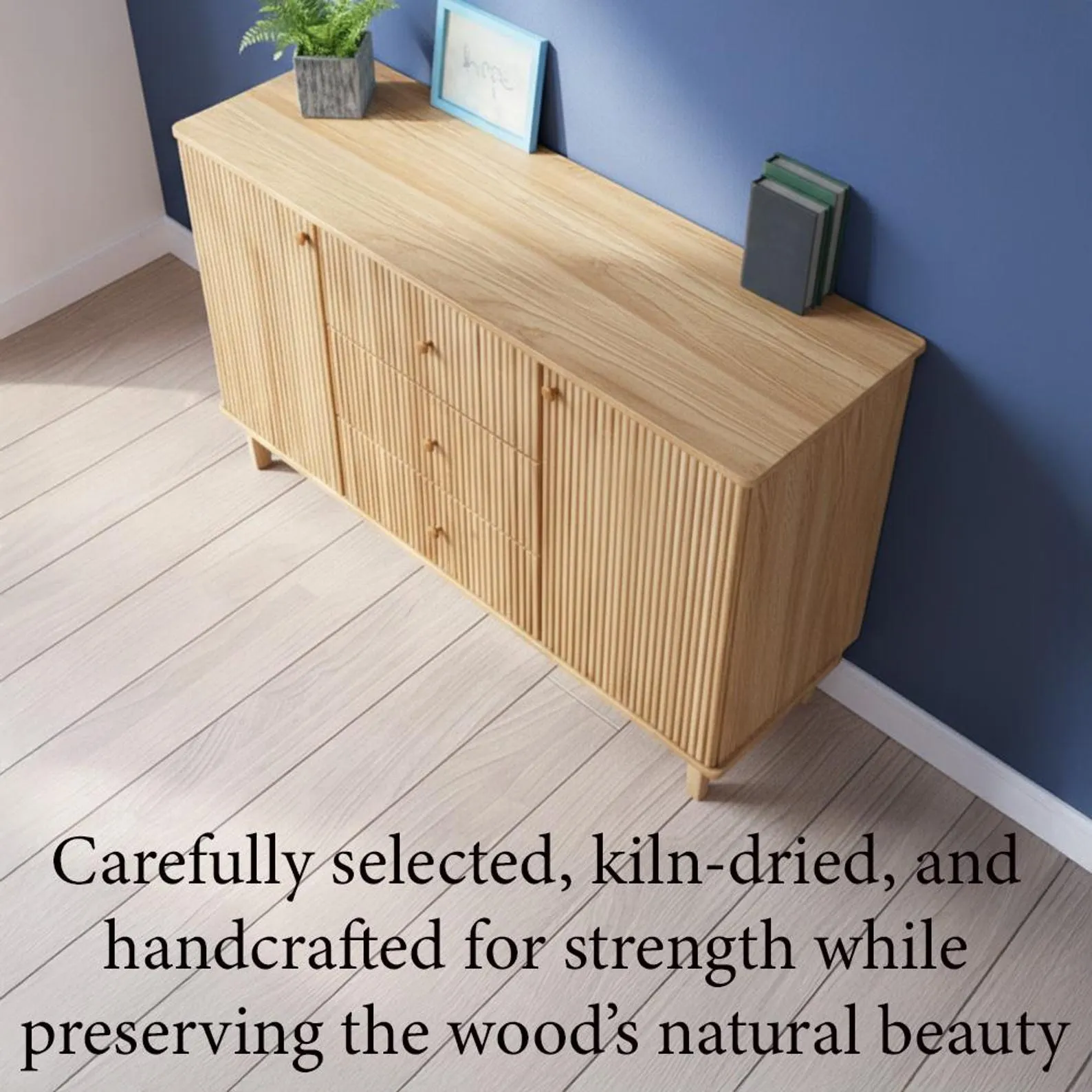 Solid wood dresser cabinet hardware handcrafted upcycled wood sideboard cabinet storage media cabinet for living room bedroom - Image 4