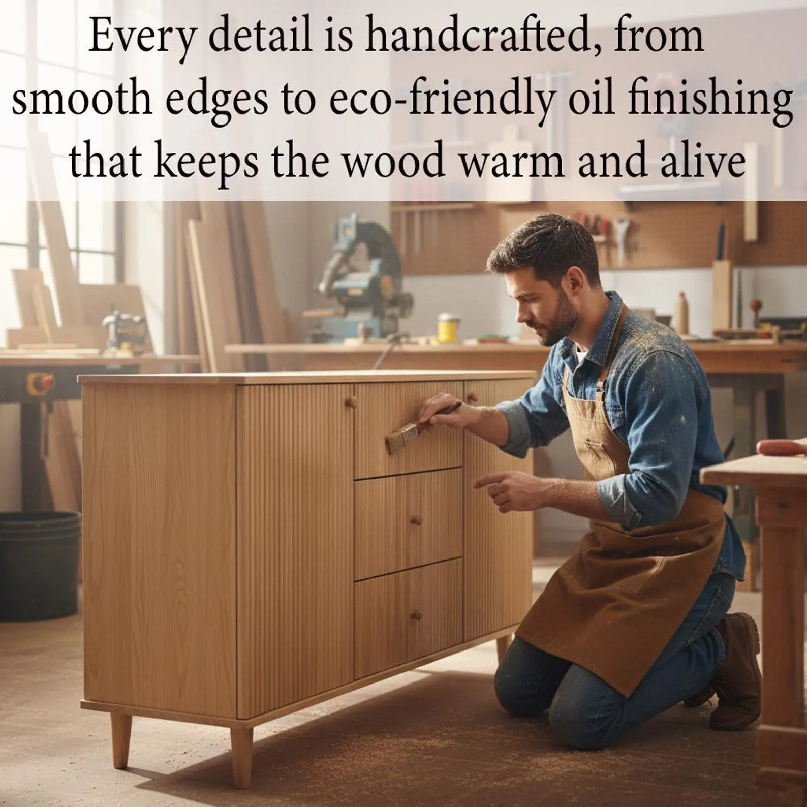 Solid wood dresser cabinet hardware handcrafted upcycled wood sideboard cabinet storage media cabinet for living room bedroom - Image 6