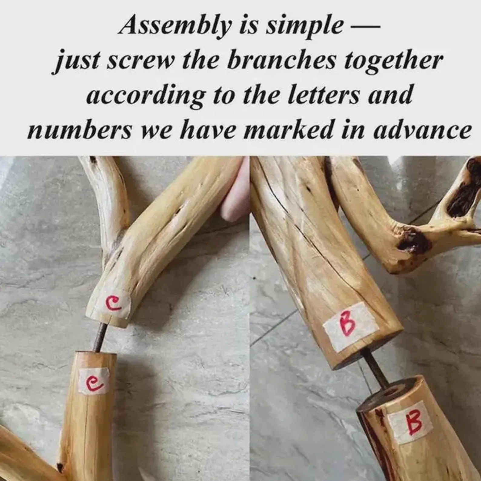 Free standing floor lamp driftwood tree branch tall standing lighting fabric lampshade solid wood light branch - Image 4