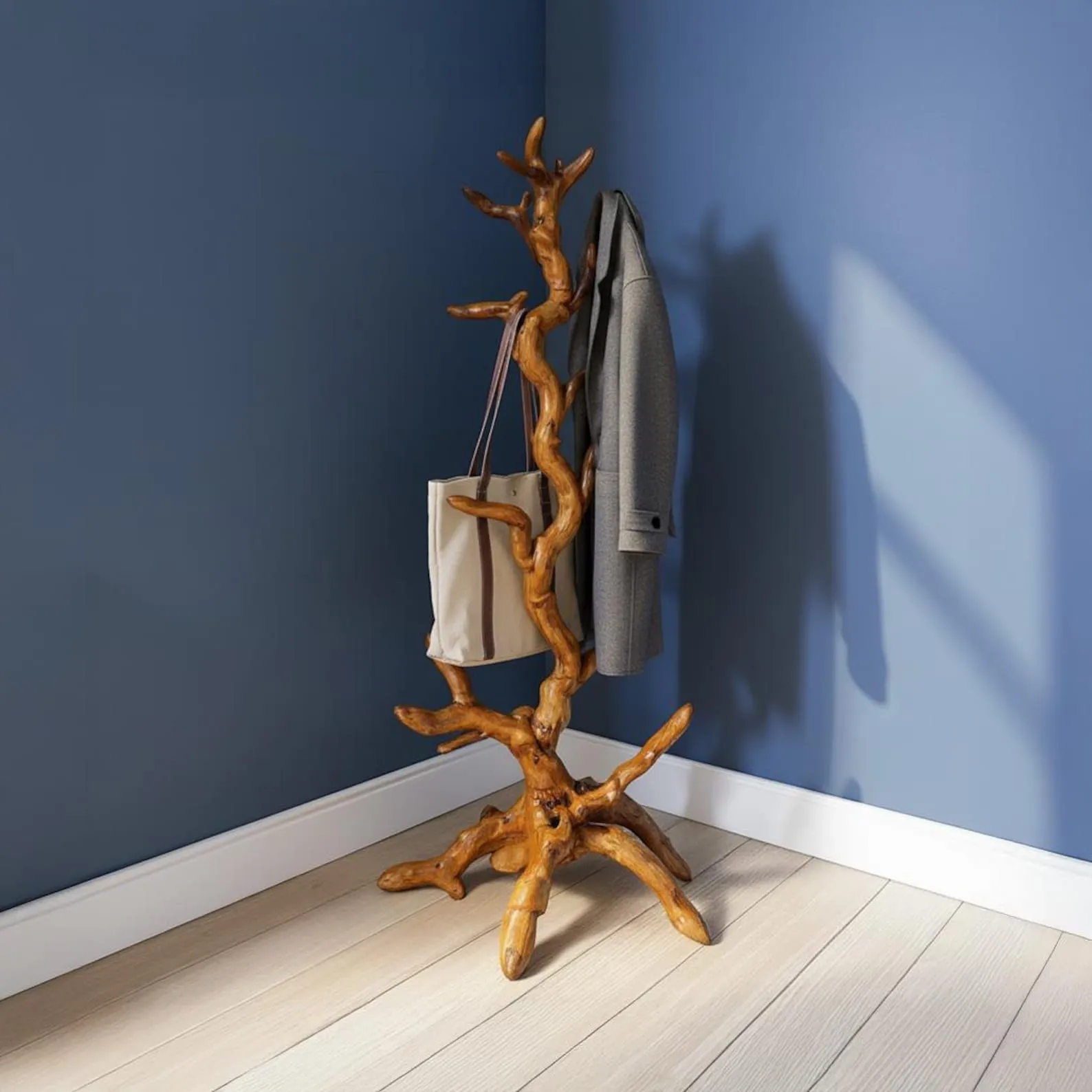 Driftwood free standing coat rack handcrafted coat tree branch wooden coat rack clothes rack
