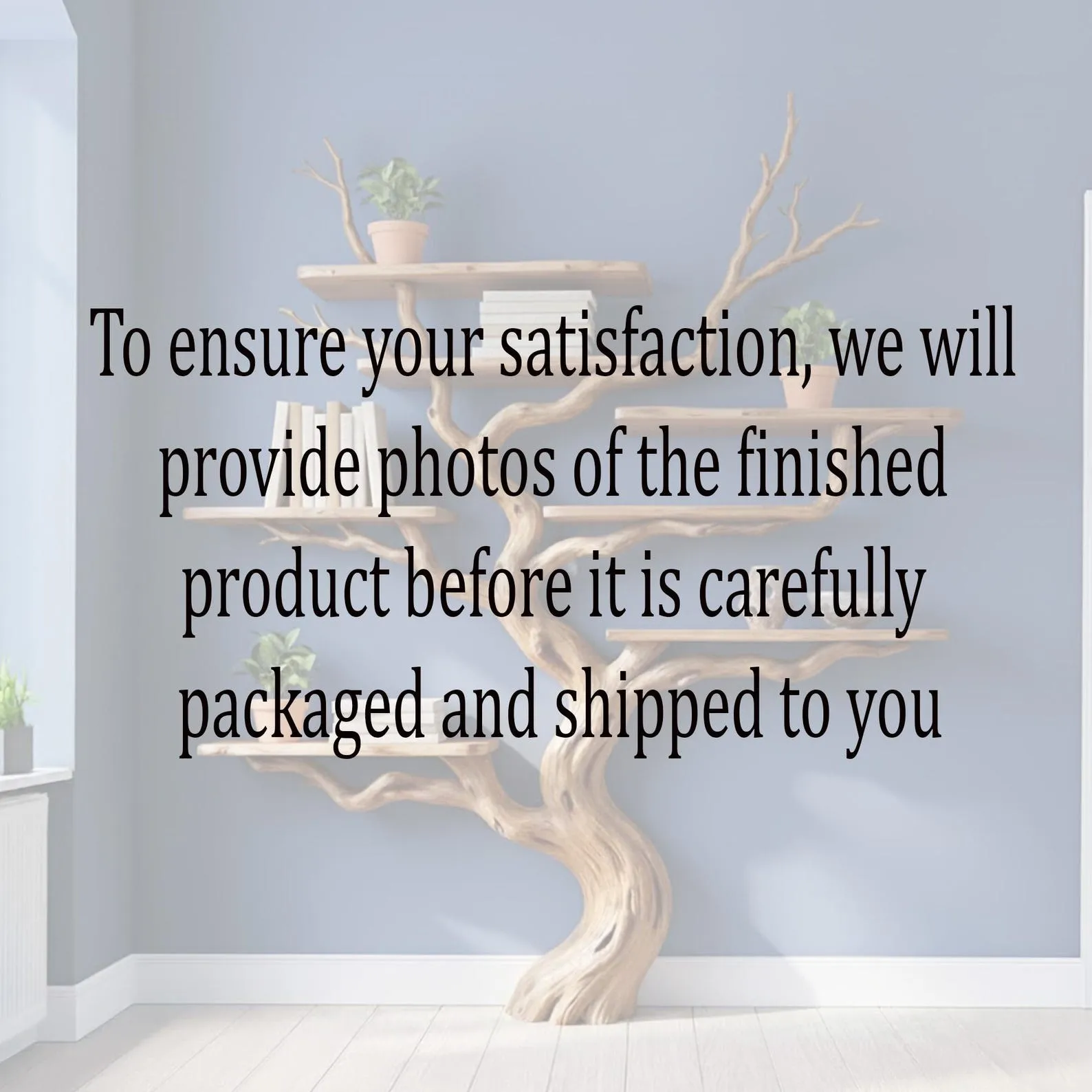 Tree branch book shelf handcrafted driftwood sculpture bookshelf solid wood bookcase wall mounted floating shelves - Image 9