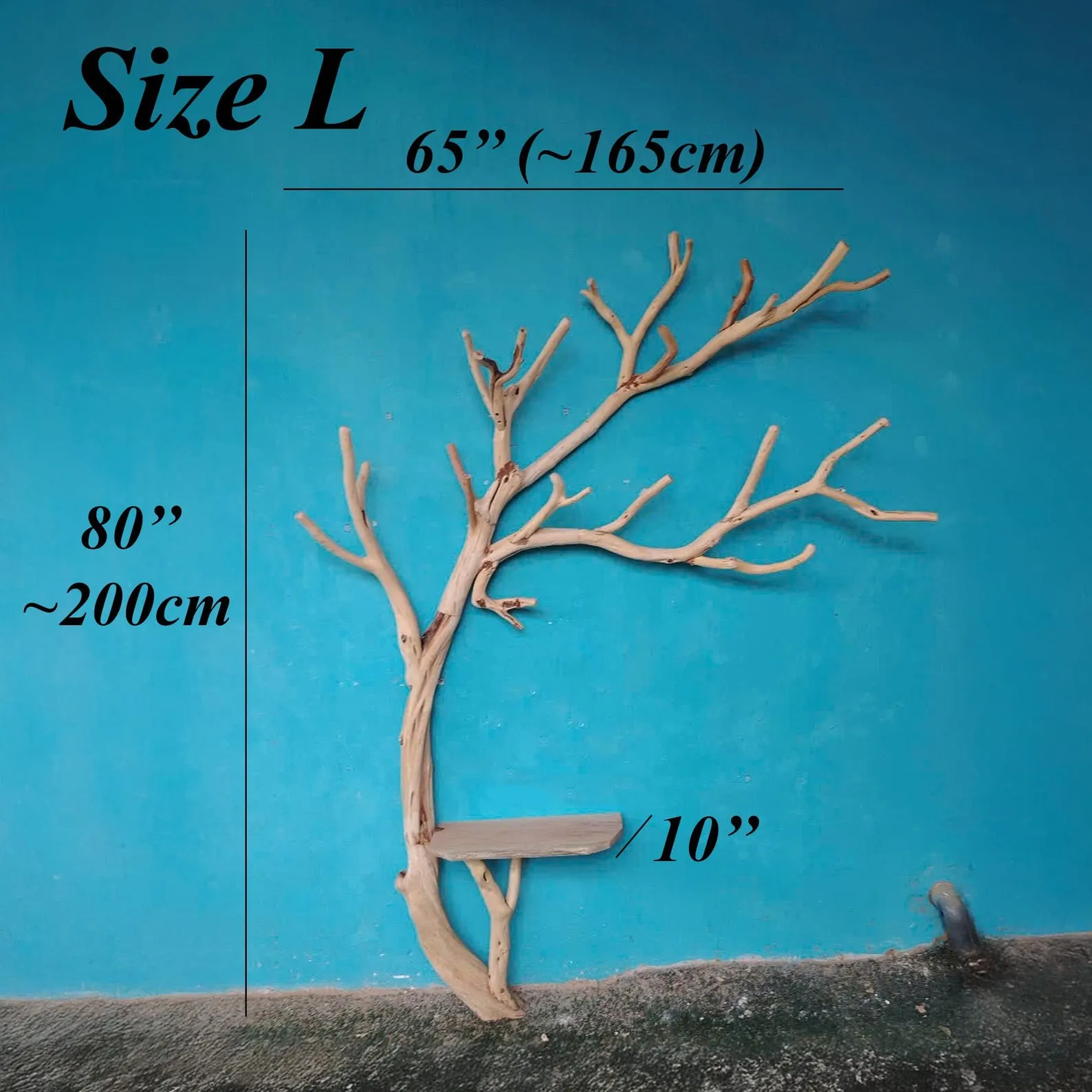 Standing coat rack tree branch hooks hanging clothes rack floating shelves on wall rustic decor entryway - Image 10