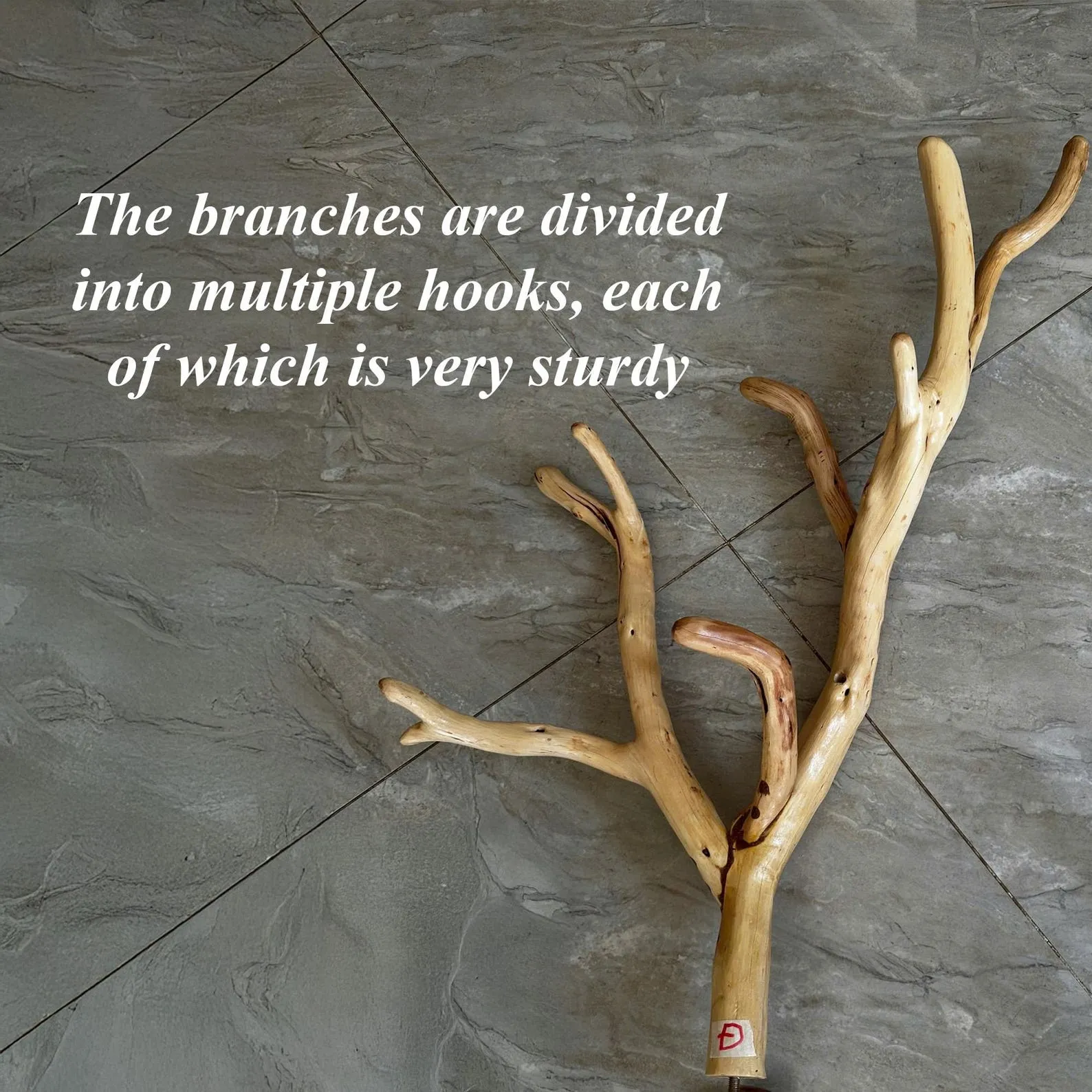 Standing coat rack tree branch hooks hanging clothes rack floating shelves on wall rustic decor entryway - Image 4