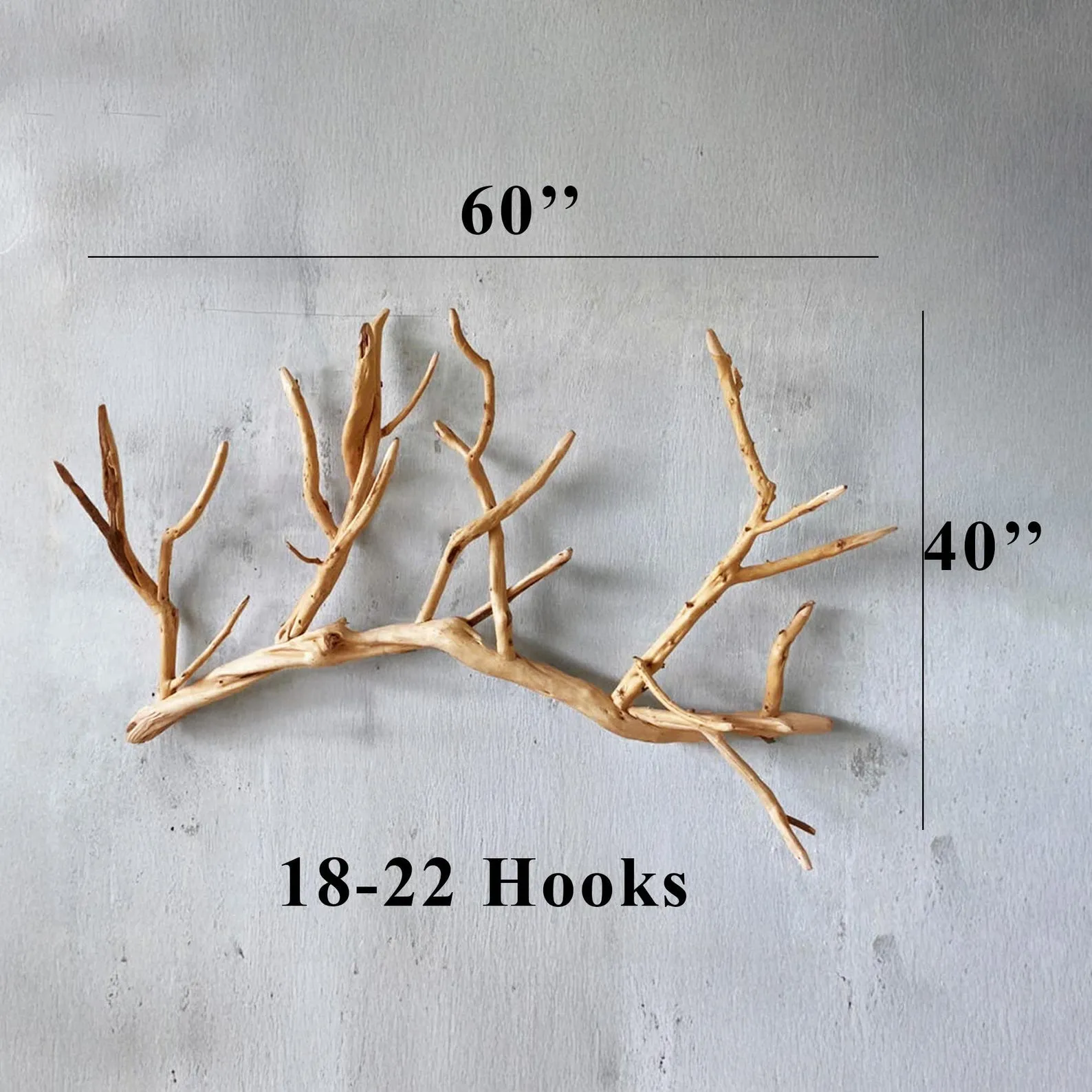 Tree branch coat hooks wall mount drifwood clothes rack decorative towel hook rustic entryway home decoration - Image 4