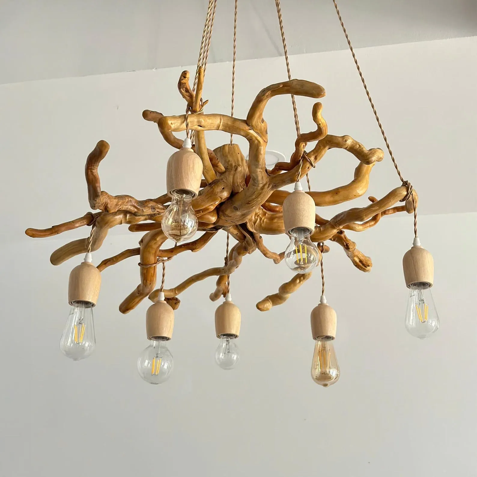 Driftwood tree branch chandelier hanging driftwood ceiling lamp wood pendant chandelier lighting dining room - Image 2
