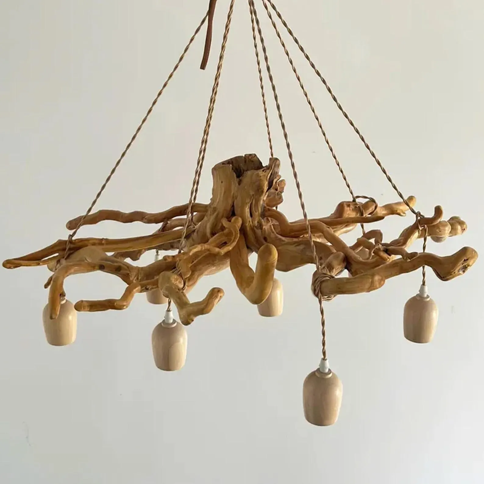 Driftwood tree branch chandelier hanging driftwood ceiling lamp wood pendant chandelier lighting dining room - Image 7